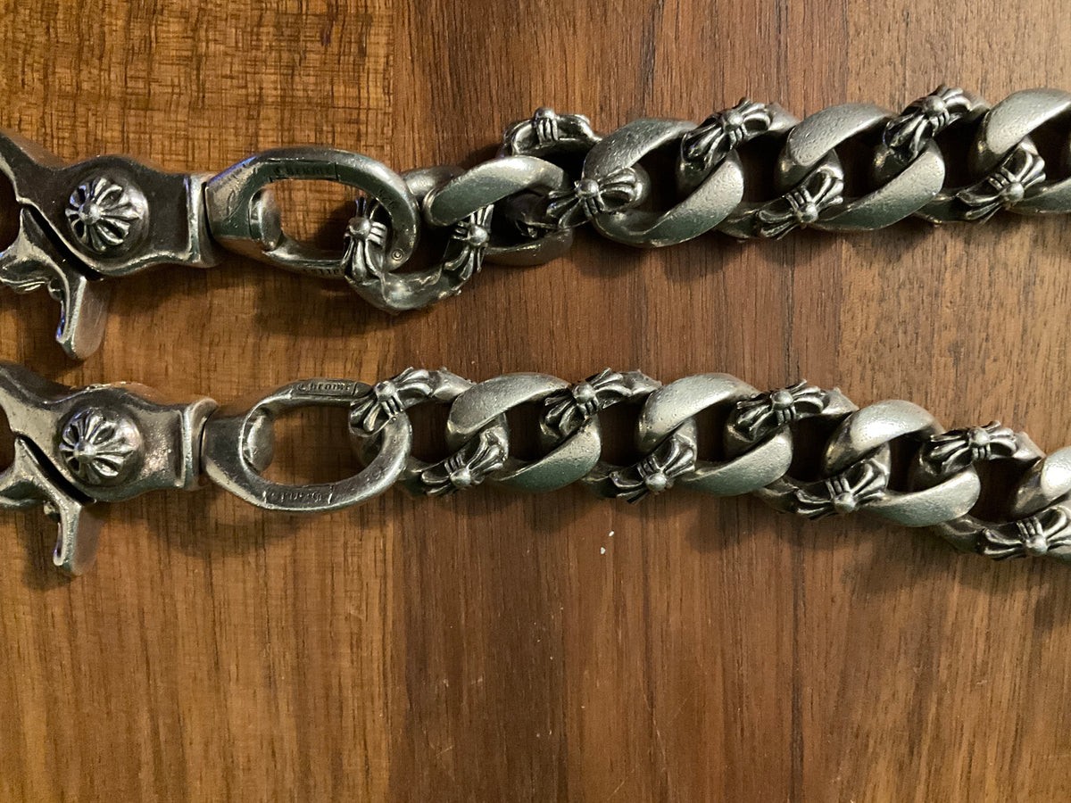 Chrome Hearts Double Lobster Fancy Link Wallet Chain .925 Silver