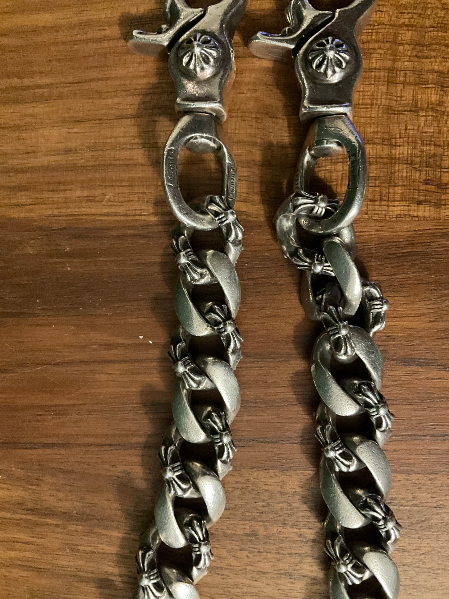 Chrome Hearts Double Lobster Fancy Link Wallet Chain 925 Silver