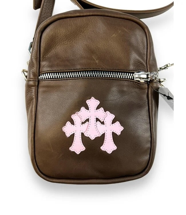 Chrome Hearts Leather Taka Brown/Pink Bag