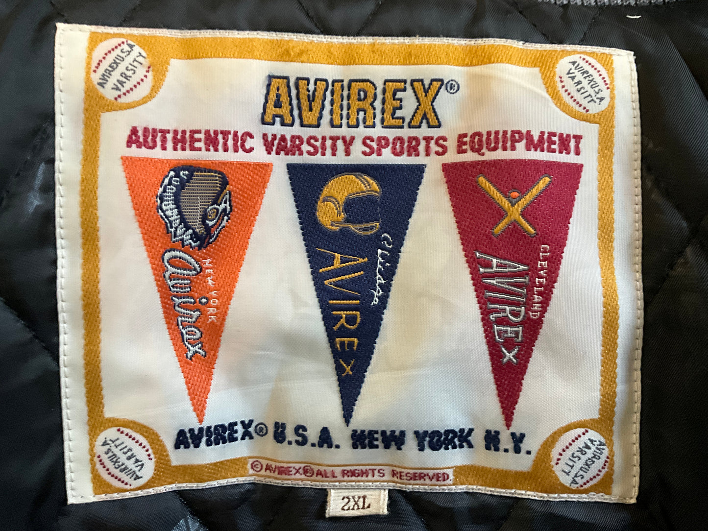 Avirex Northwest Wild Bears Leather Varsity Jacket Vintage 2XL