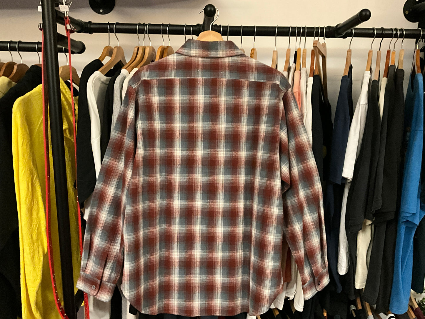 Maison Margiela x Pendleton Checked Wool Shirt Rust Plaid Size XS