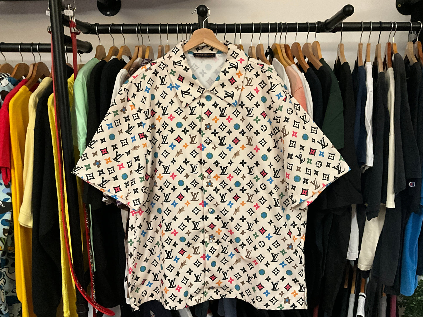 Louis Vuitton x Tyler, the Creator Craggy Monogram Silk Shirt Cream Size XL