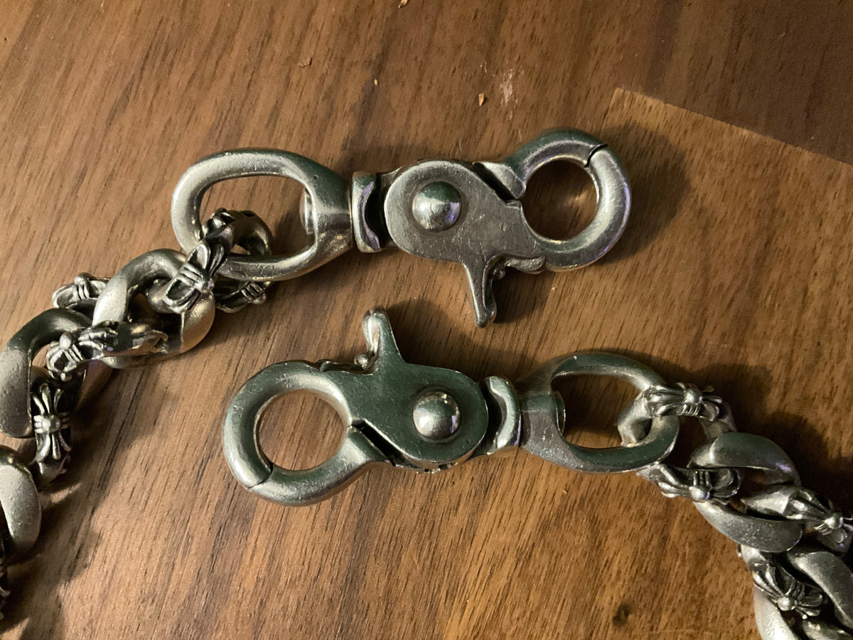 Chrome Hearts Double Lobster Fancy Link Wallet Chain .925 Silver