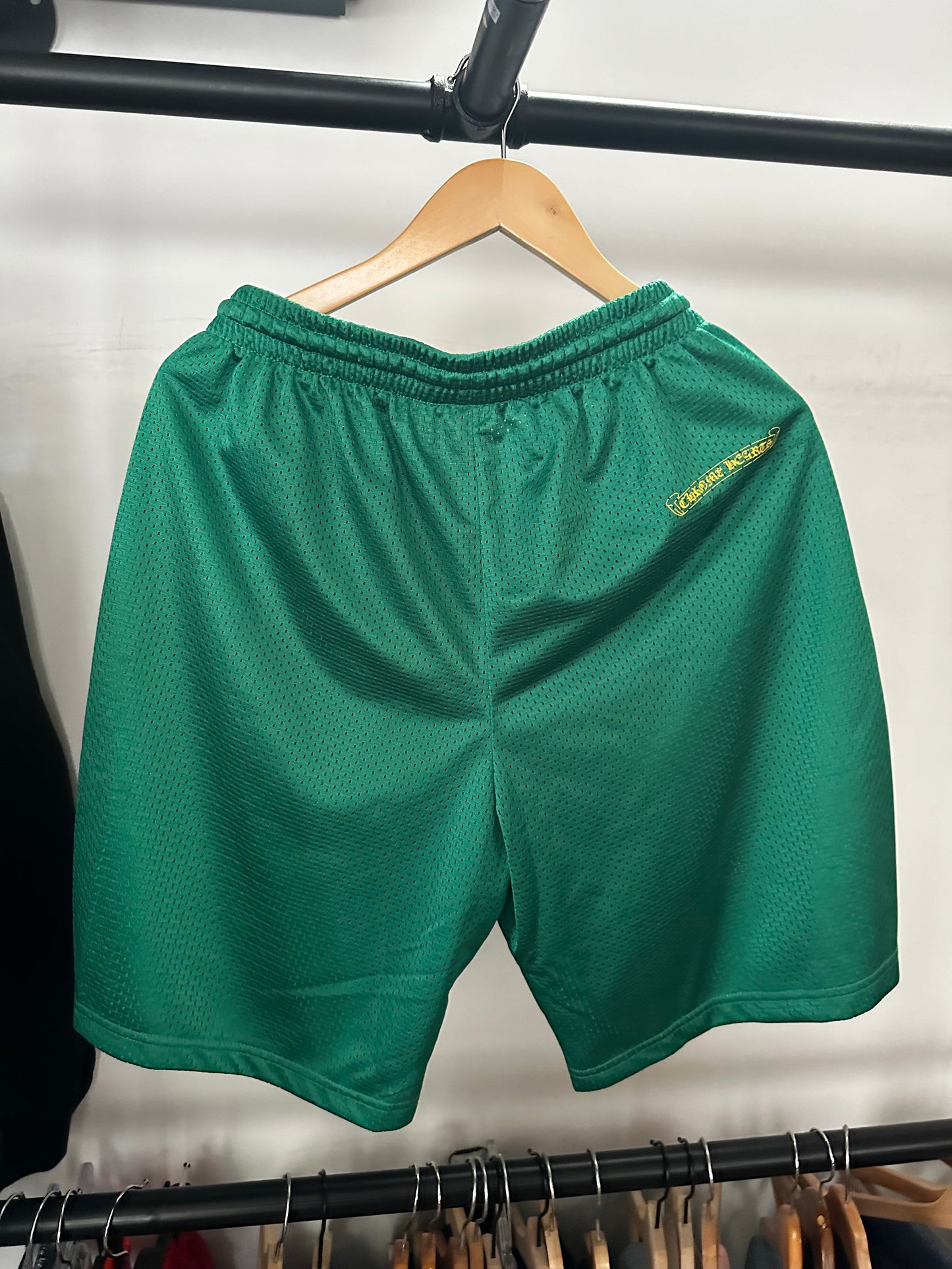 Chrome Hearts Mesh Shorts Green/Yellow (L)