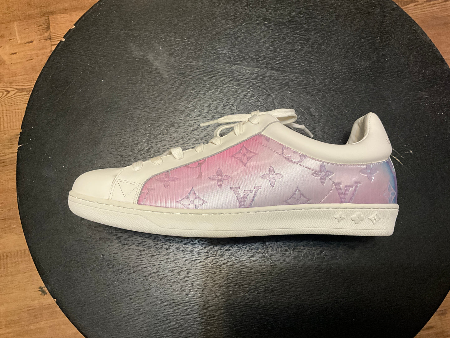 Louis Vuitton Monogram Prism Luxembourg Sneakers White Iridescent Size 11