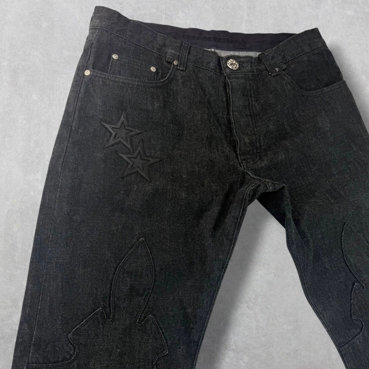 Chrome Hearts Leather Star Patch Jeans