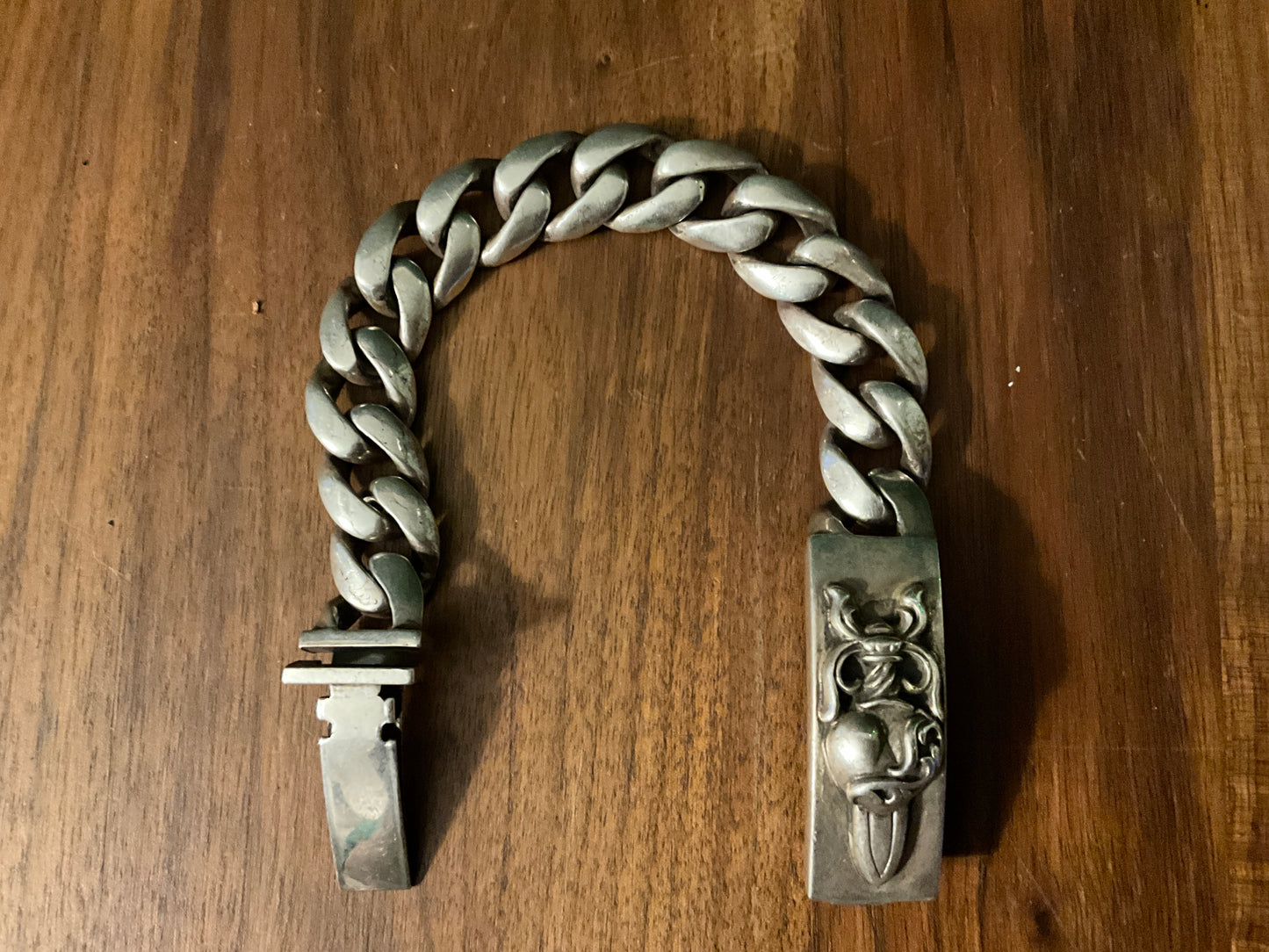 Chrome Hearts Dagger ID Bracelet 925 Sterling Silver Cuban Link