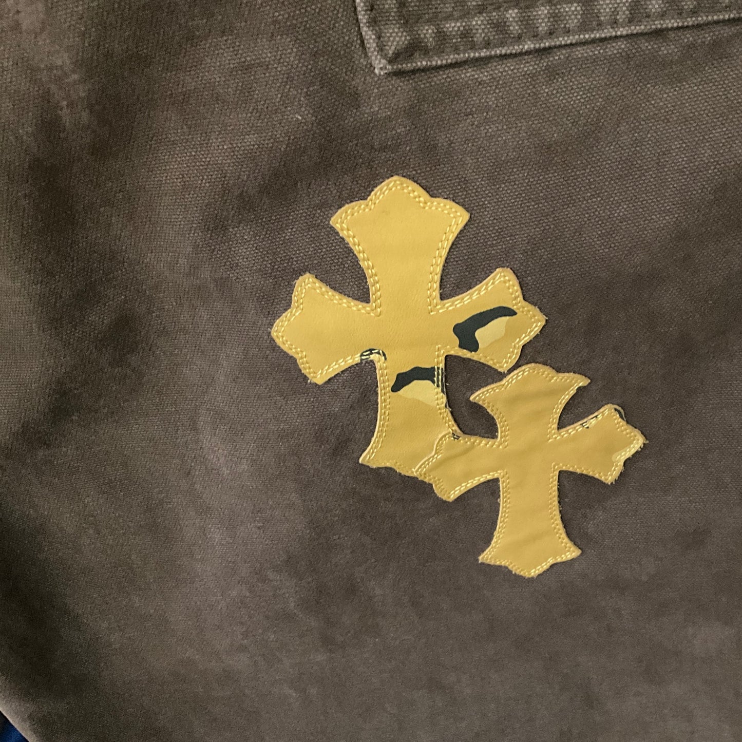 Chrome Hearts Matty Boy Sex Records Carpenter Pants Dark Brown Leather Cross Patch Graphic Pants Size 34x33