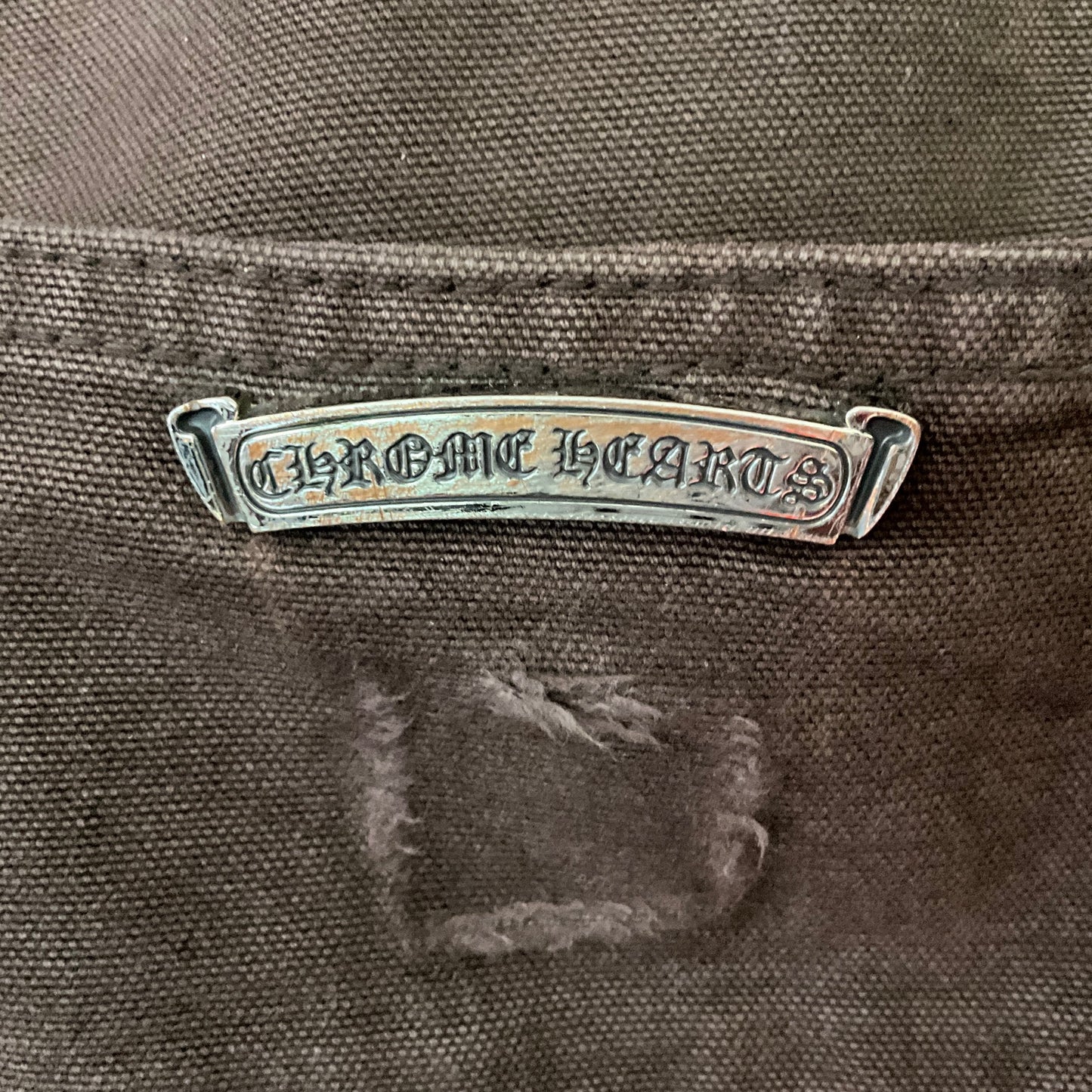 Chrome Hearts Matty Boy Sex Records Carpenter Pants Dark Brown Leather Cross Patch Graphic Pants Size 34x33
