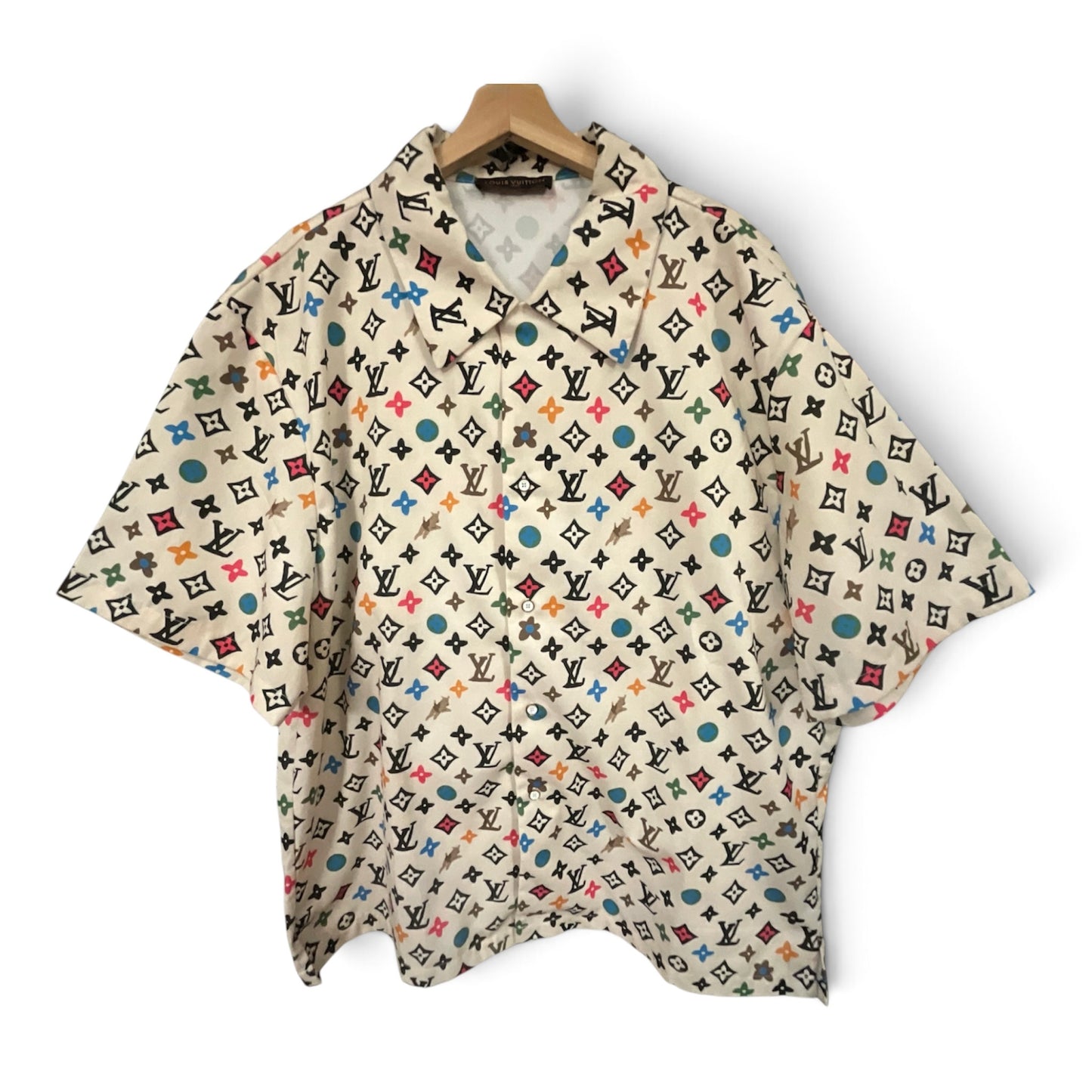 Louis Vuitton x Tyler, the Creator Craggy Monogram Silk Shirt Cream Size XL