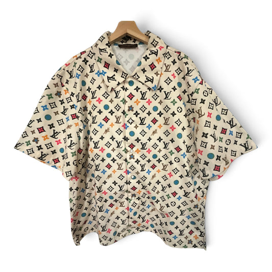 Louis Vuitton x Tyler, the Creator Craggy Monogram Silk Shirt Cream Size XL