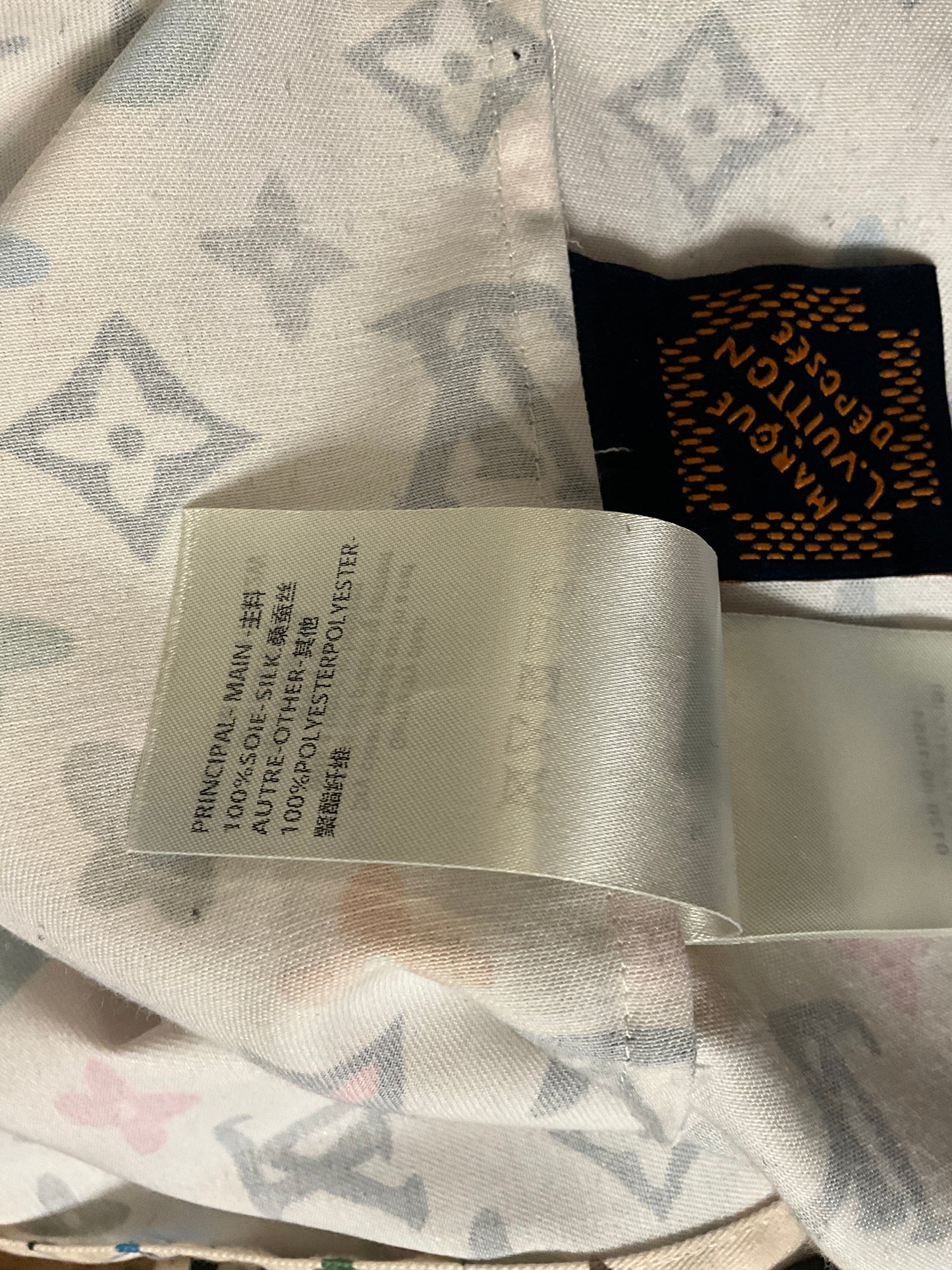 Louis Vuitton x Tyler, the Creator Craggy Monogram Silk Shirt Cream Size XL