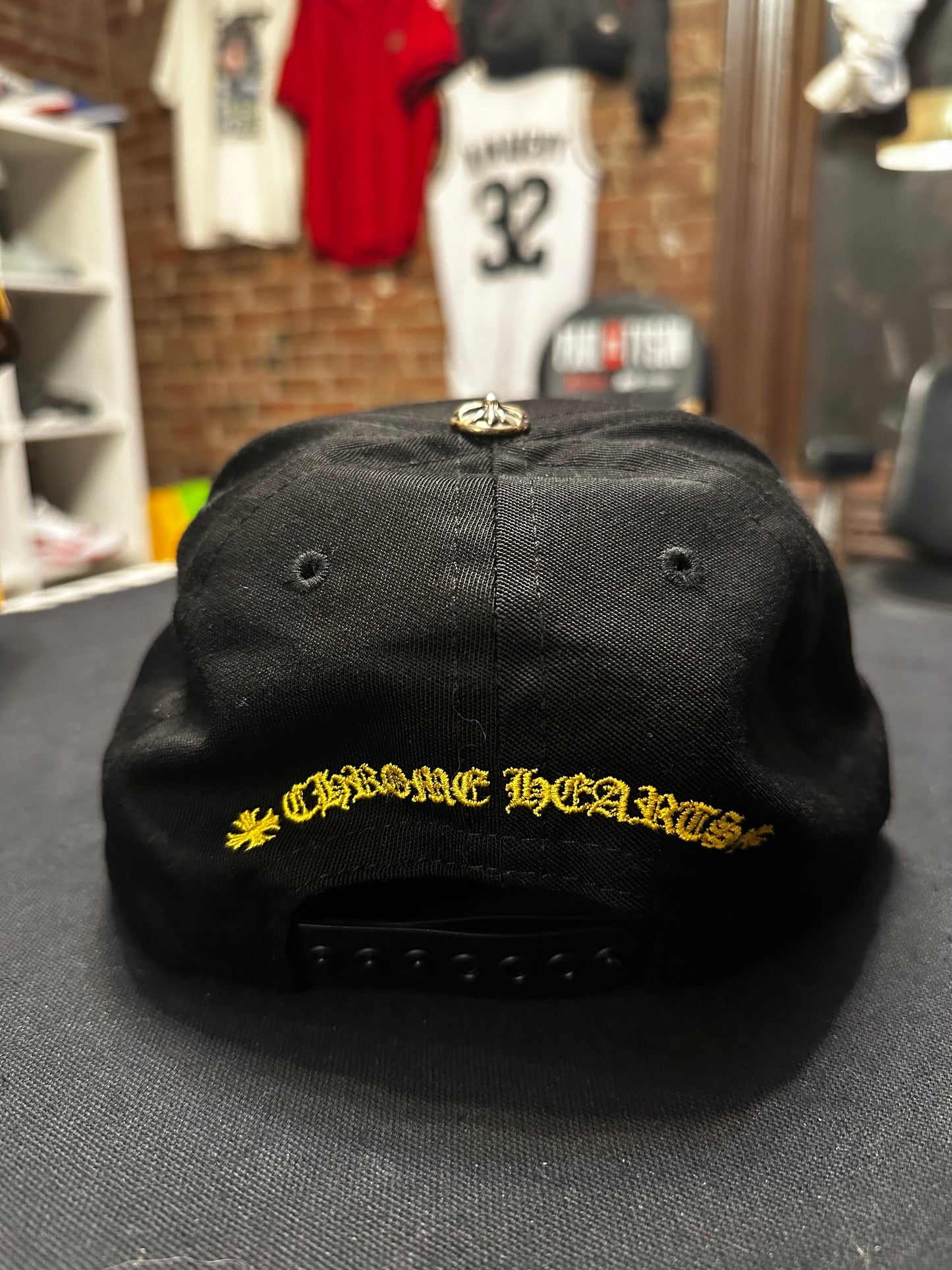 Chrome Hearts Black/Yellow SnapBack Hat (OS)