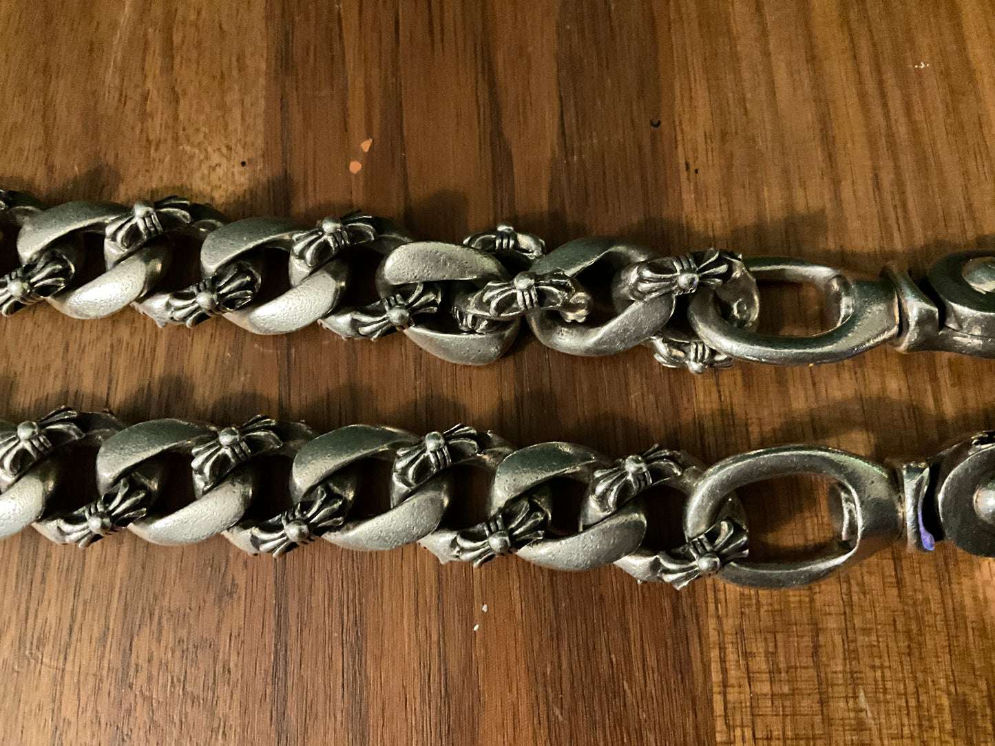 Chrome Hearts Double Lobster Fancy Link Wallet Chain 925 Silver