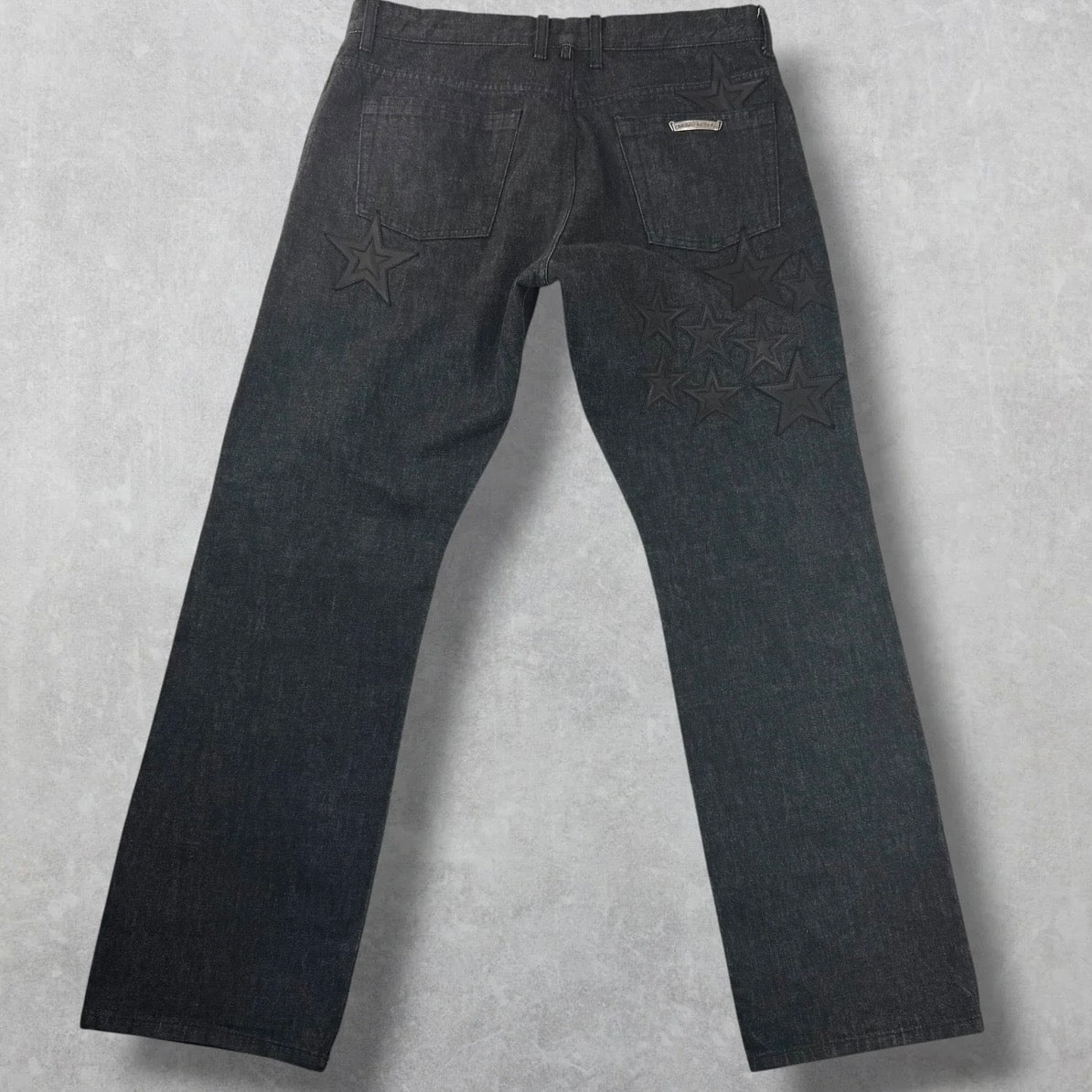 Chrome Hearts Leather Star Patch Jeans
