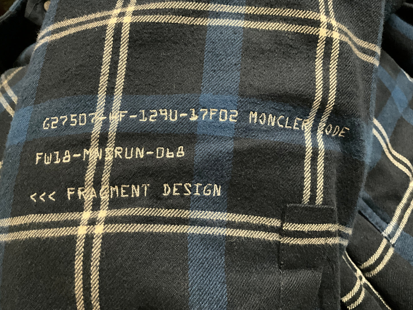 Moncler Genius 7 Fragment Hiroshi Fujiwara Moran Down Flannel Jacket Size 3XL