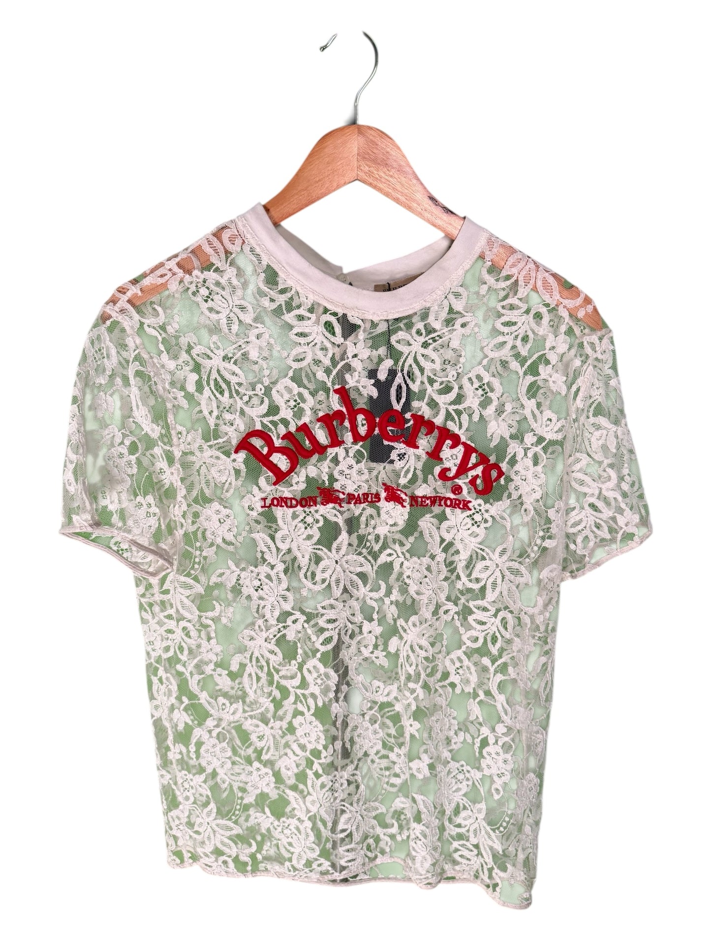 Burberry Embroidered Archive Logo Lace Top (6)
