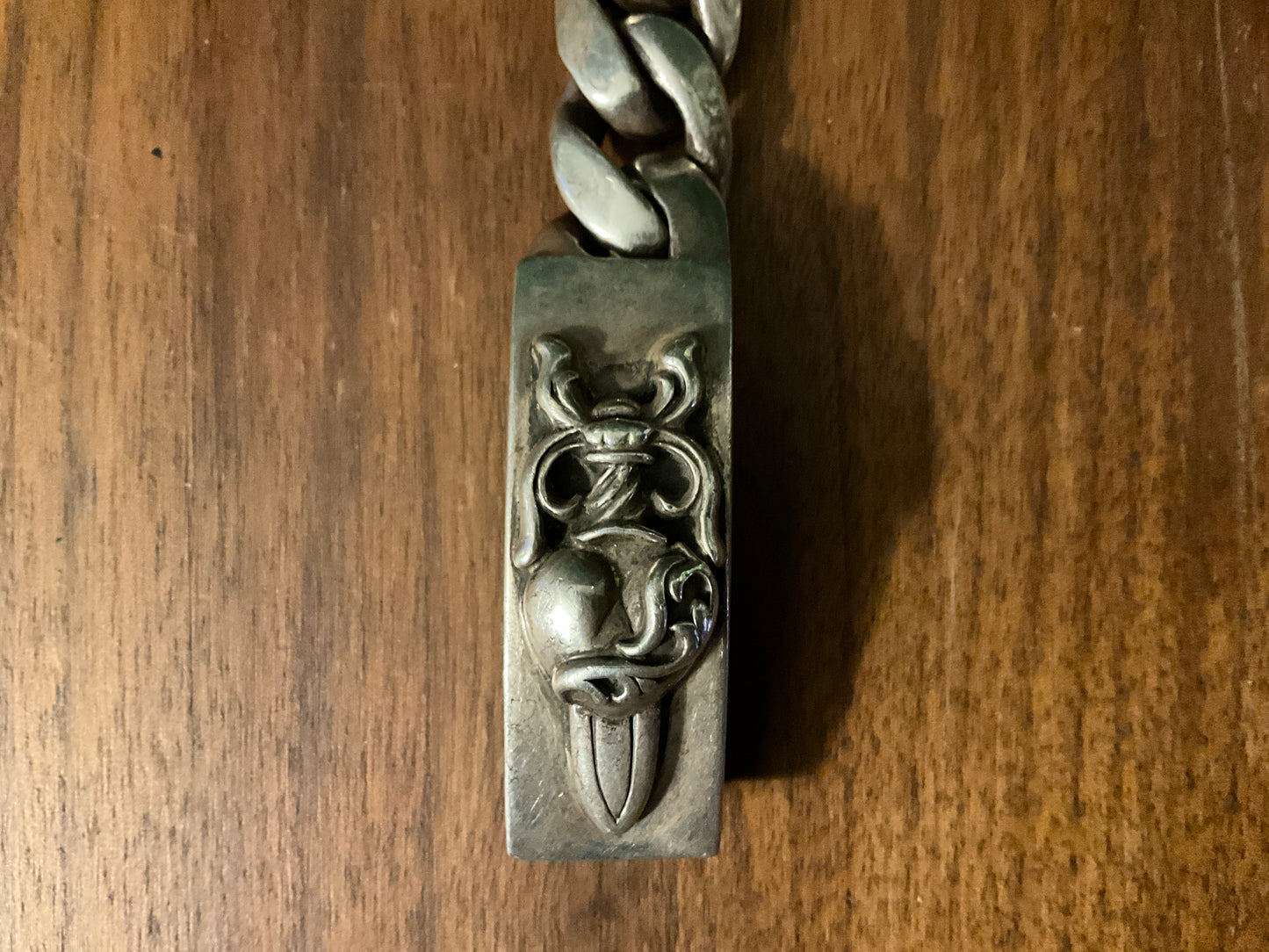 Chrome Hearts Dagger ID Bracelet 925 Sterling Silver Cuban Link