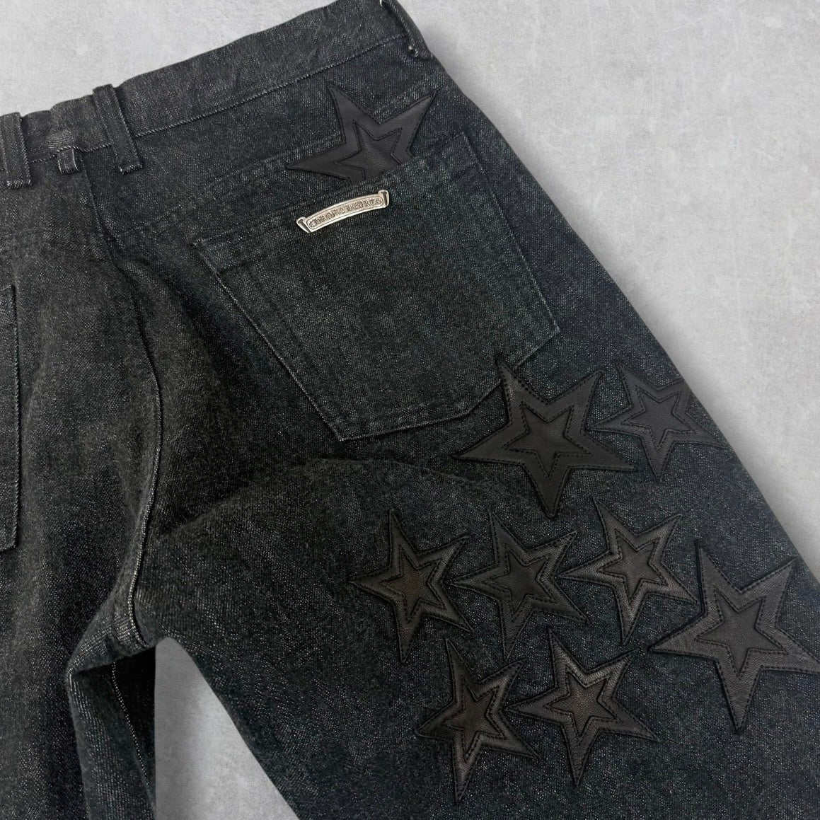 Chrome Hearts Leather Star Patch Jeans