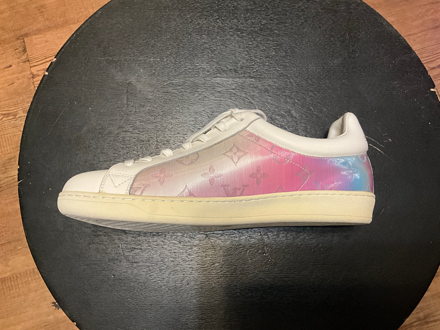 Louis Vuitton Monogram Prism Luxembourg Sneakers White Iridescent Size 11