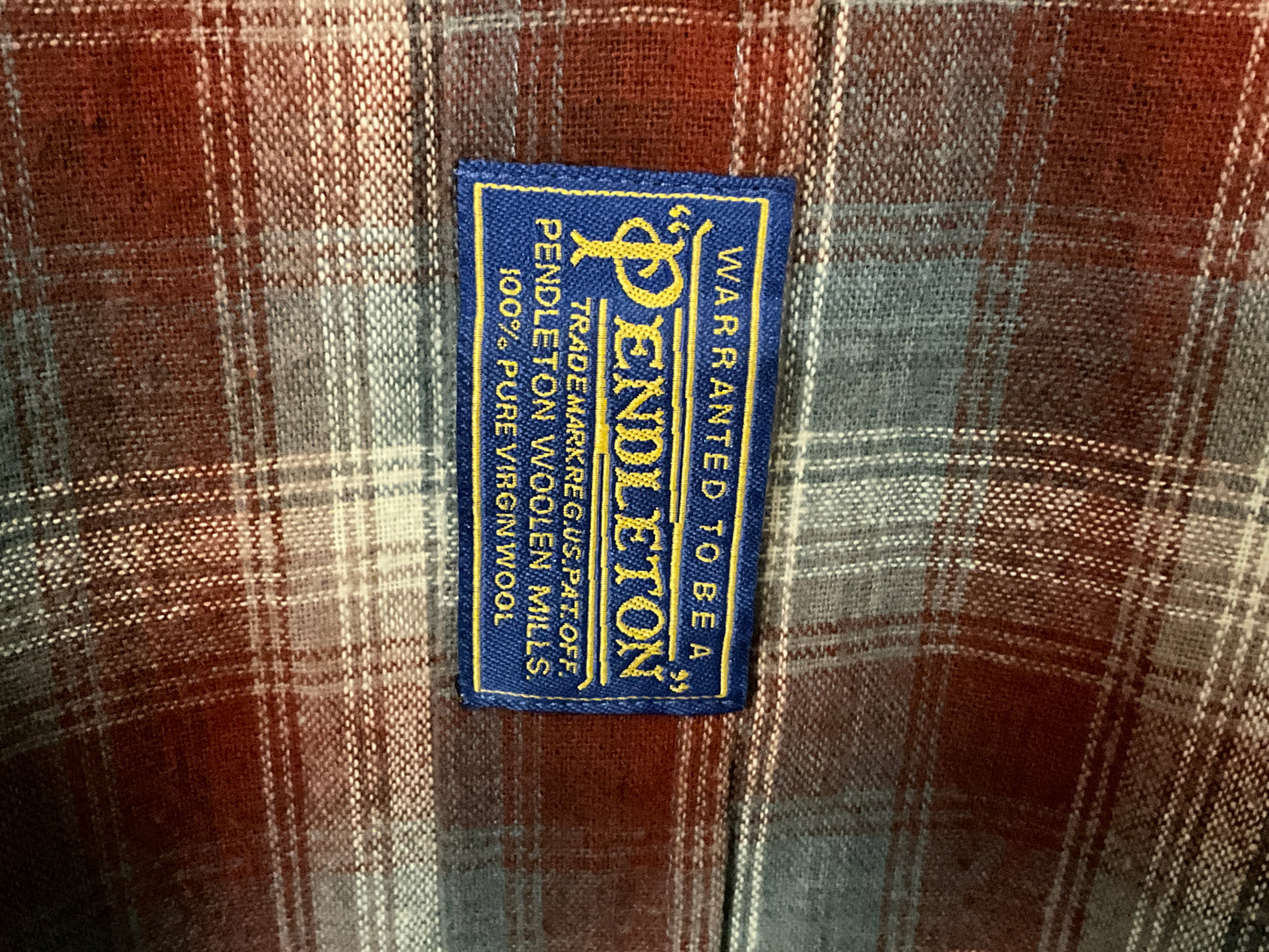 Maison Margiela x Pendleton Checked Wool Shirt Rust Plaid Size XS