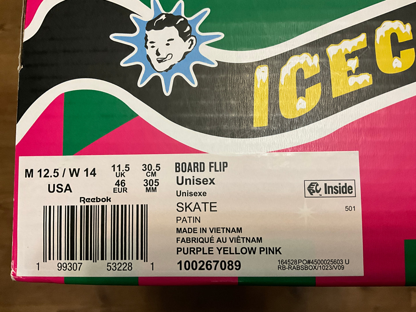 Don Toliver x BBC ICECREAM x Reebok Board Flip Banana Split Sneakers Size 12.5