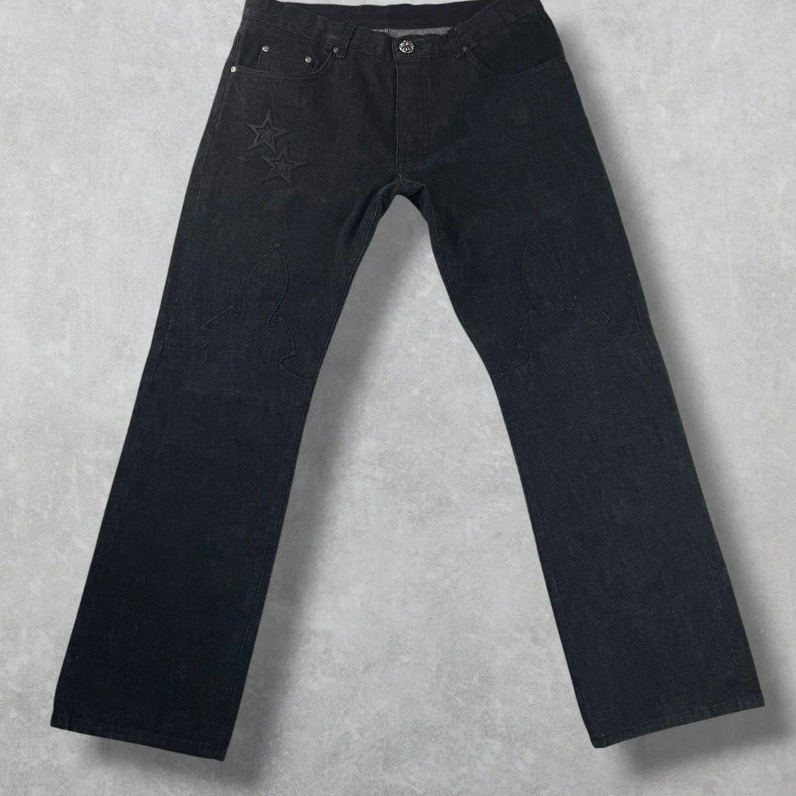 Chrome Hearts Leather Star Patch Jeans