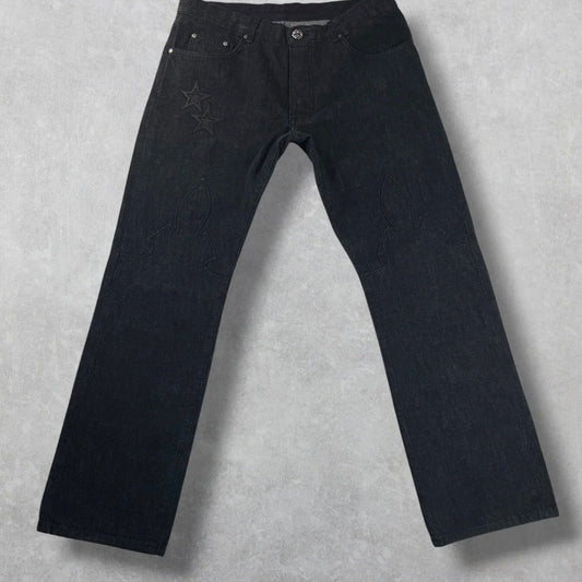 Chrome Hearts Leather Star Patch Jeans