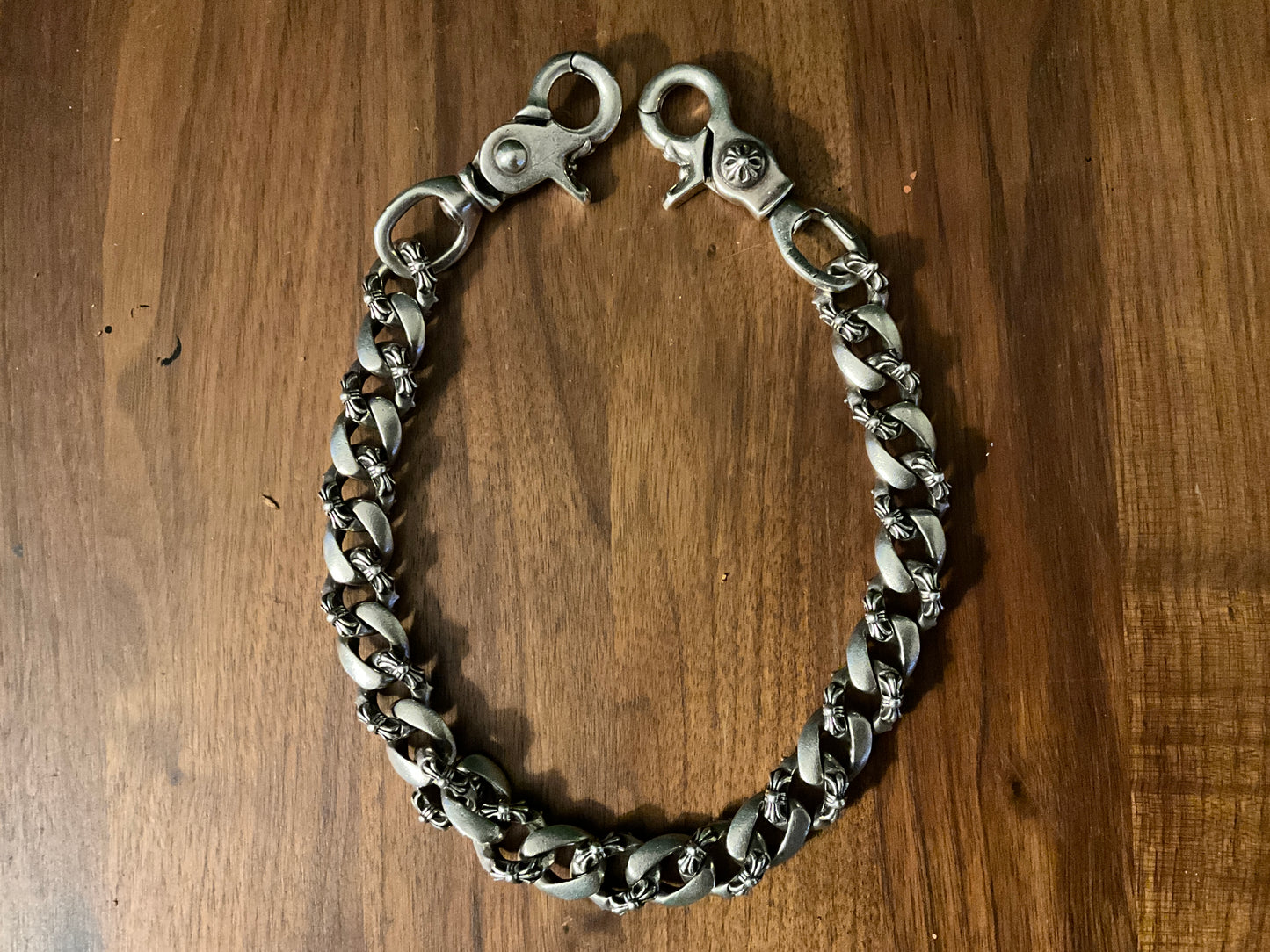 Chrome Hearts Double Lobster Fancy Link Wallet Chain 925 Silver