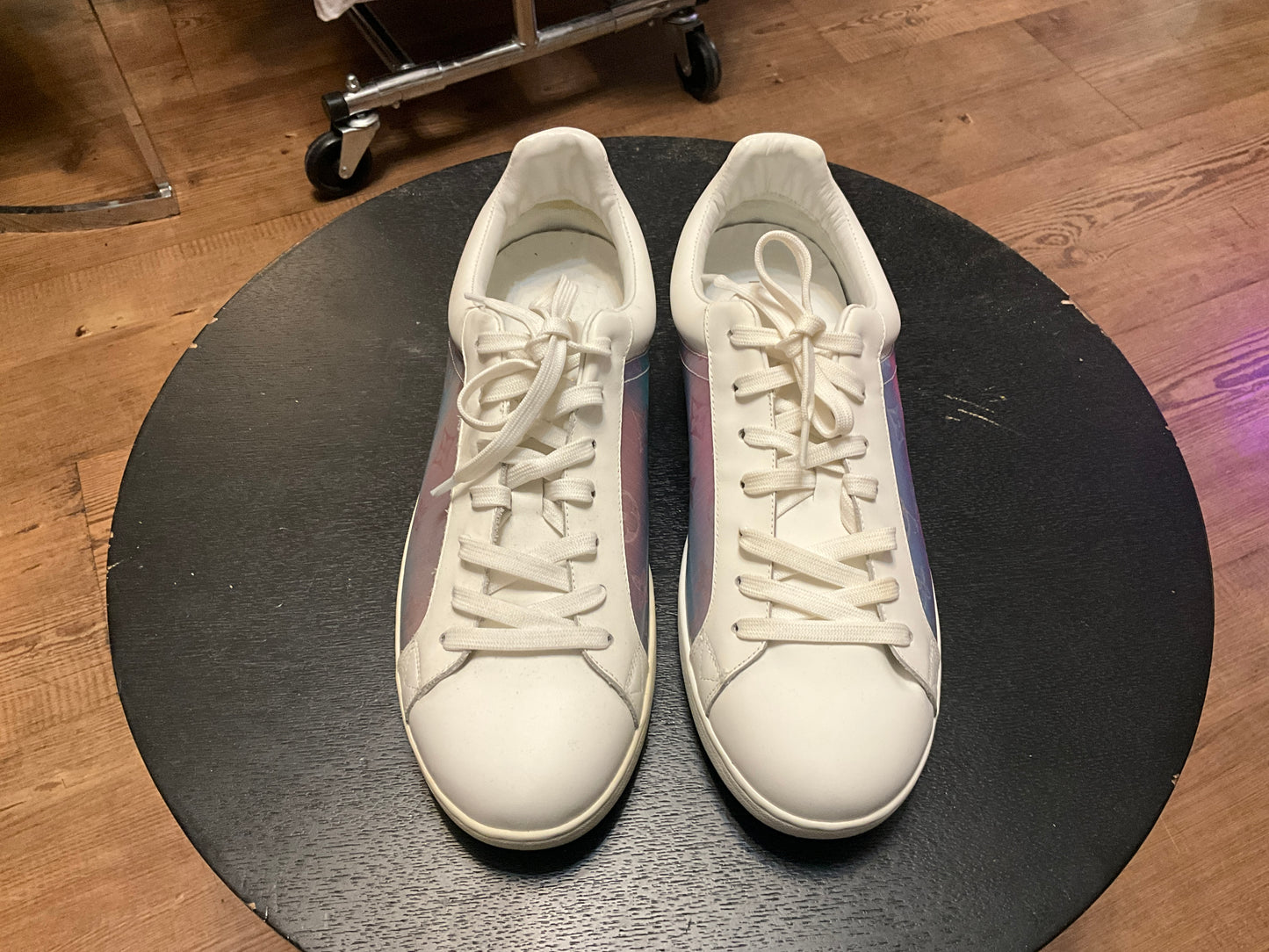 Louis Vuitton Monogram Prism Luxembourg Sneakers White Iridescent Size 11