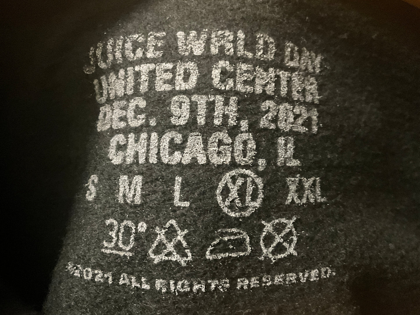 Juice WRLD Day 2021 Event Hoodie Black United Center Chicago Globe Graphic Size XL