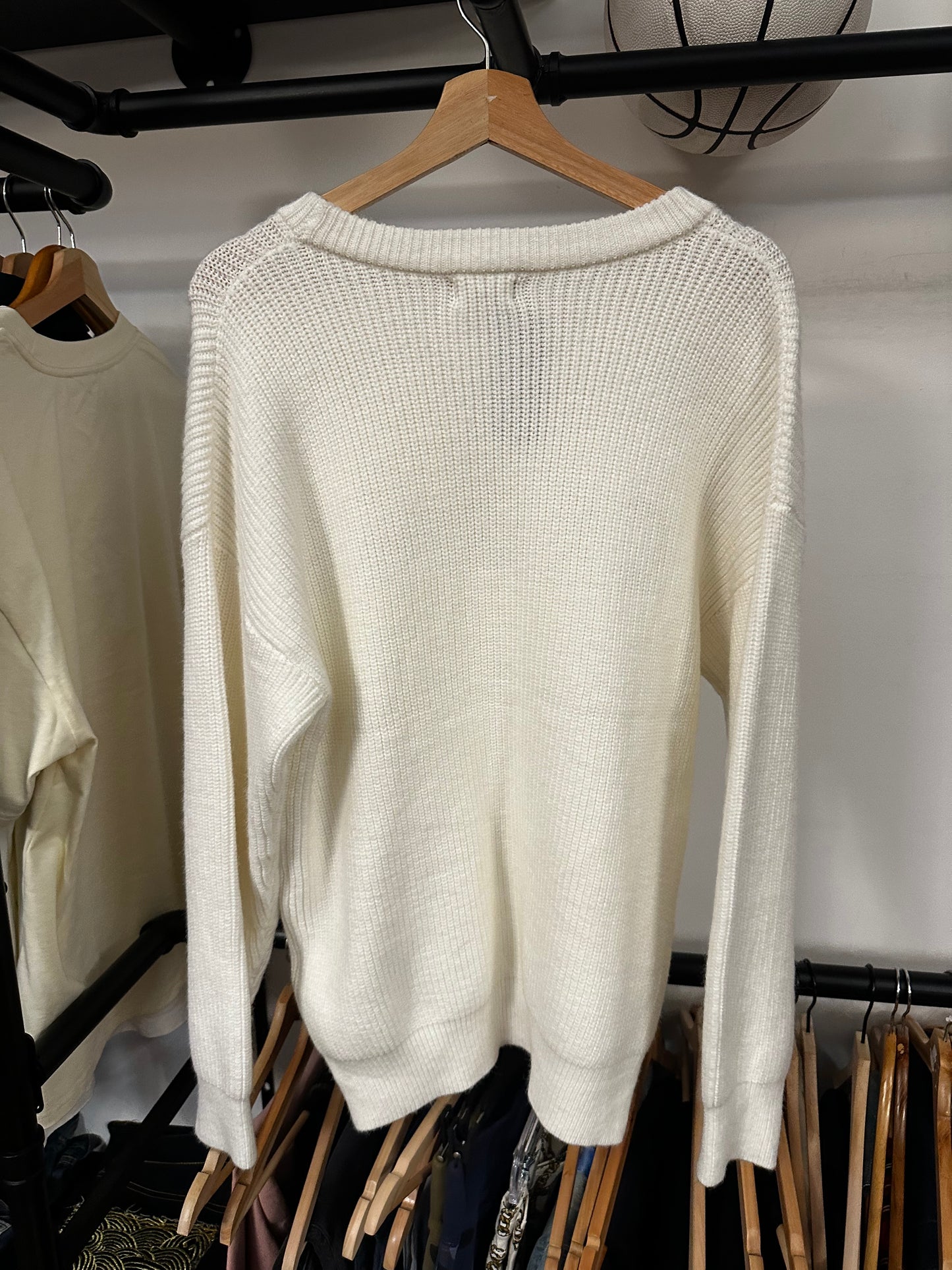 Celine Sequin Logo Wool Crewneck (L)