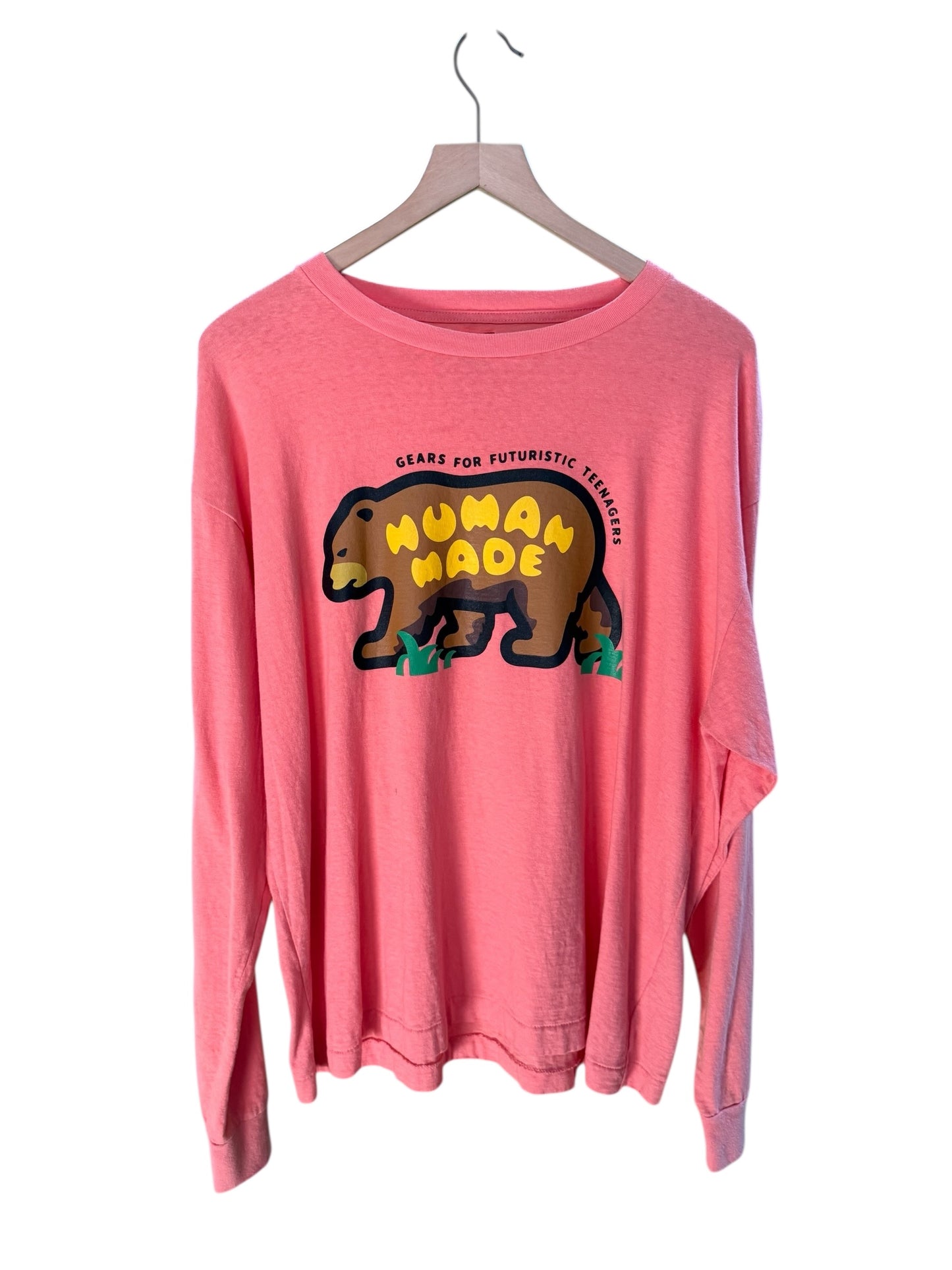 Human Made Bear Long Sleeve Pink Tee (XL)