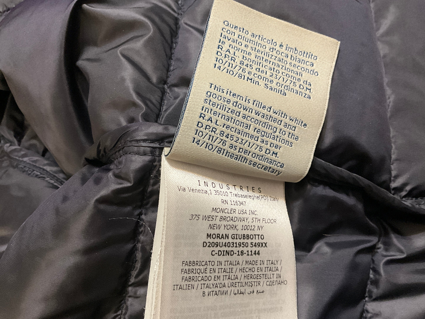 Moncler Genius 7 Fragment Hiroshi Fujiwara Moran Down Flannel Jacket Size 3XL