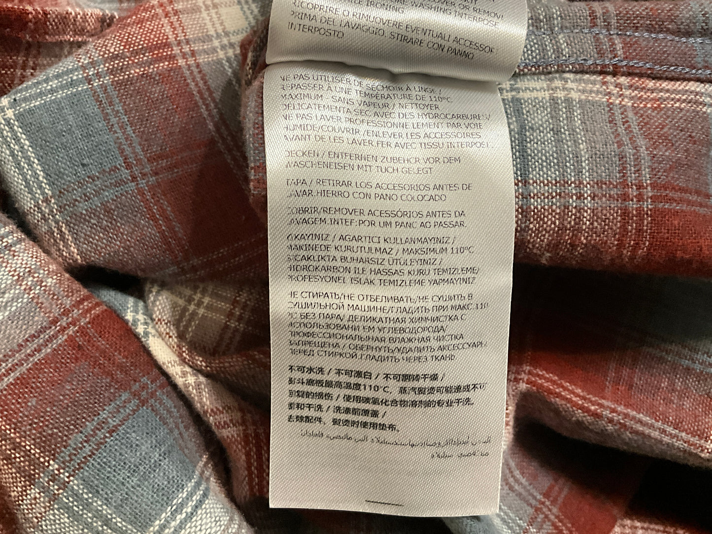 Maison Margiela x Pendleton Checked Wool Shirt Rust Plaid Size XS