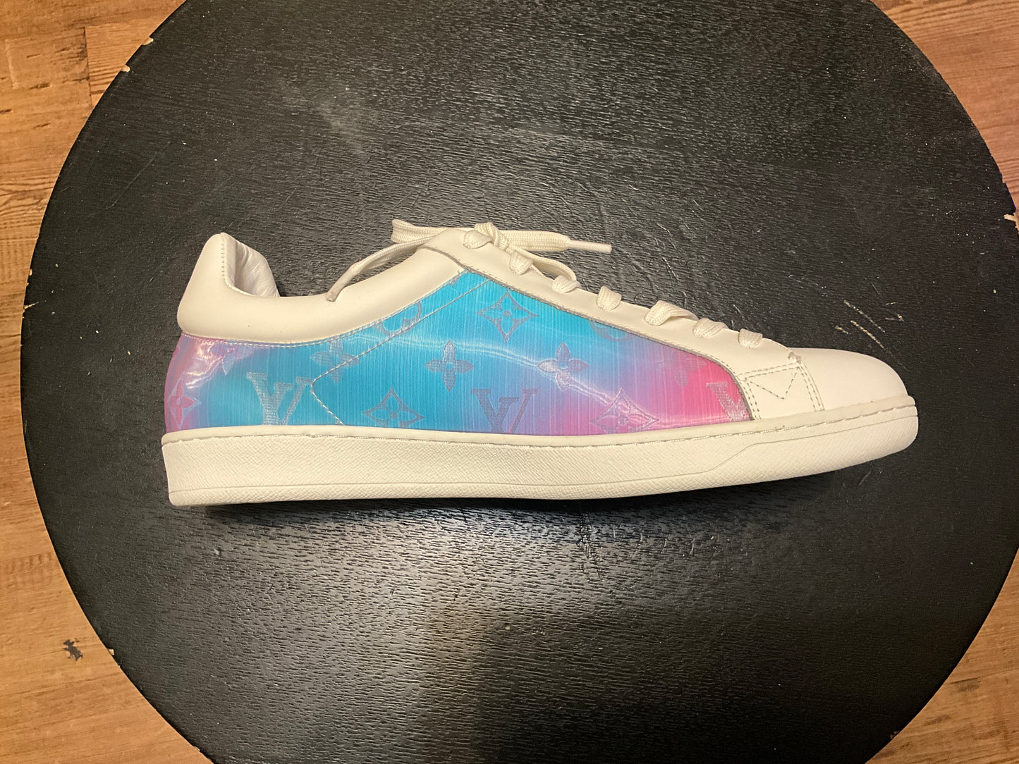 Louis Vuitton Monogram Prism Luxembourg Sneakers White Iridescent Size 11