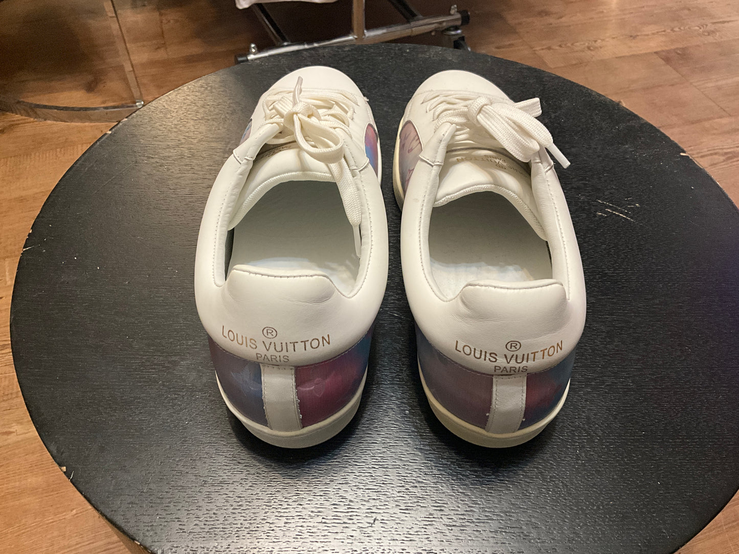 Louis Vuitton Monogram Prism Luxembourg Sneakers White Iridescent Size 11