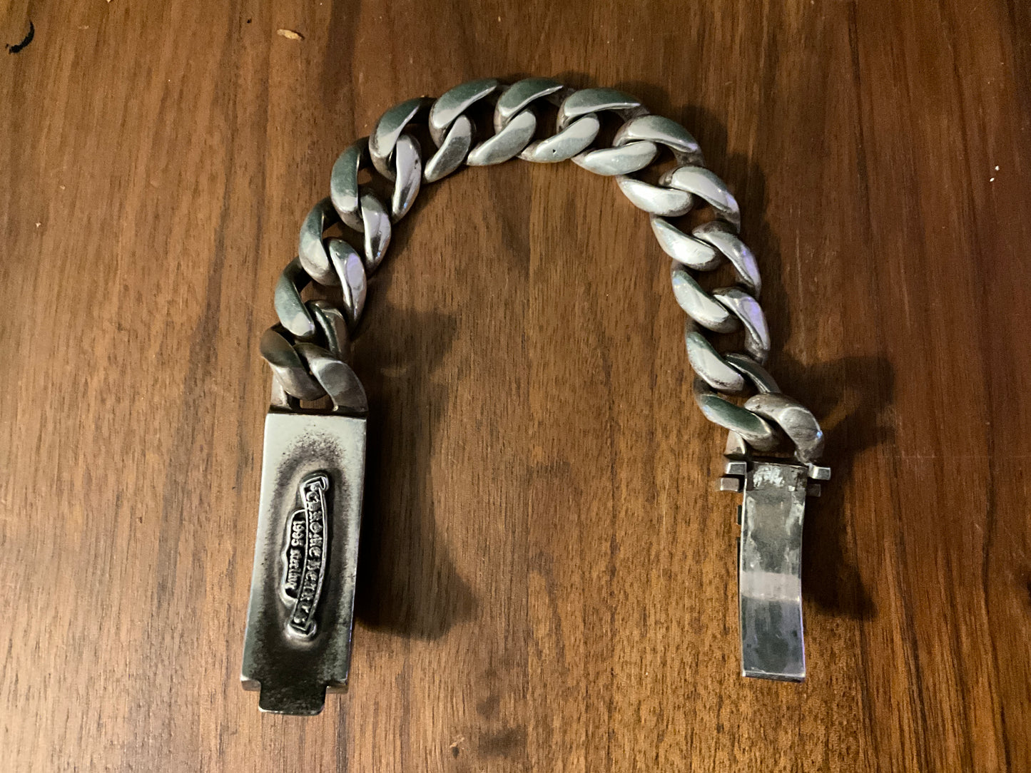 Chrome Hearts Dagger ID Bracelet 925 Sterling Silver Cuban Link
