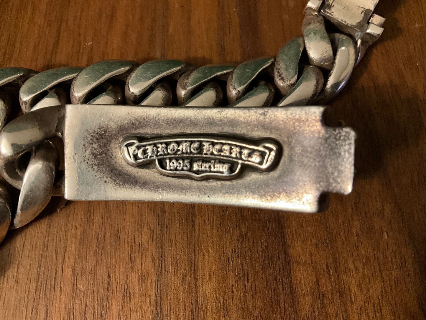 Chrome Hearts Dagger ID Bracelet 925 Sterling Silver Cuban Link