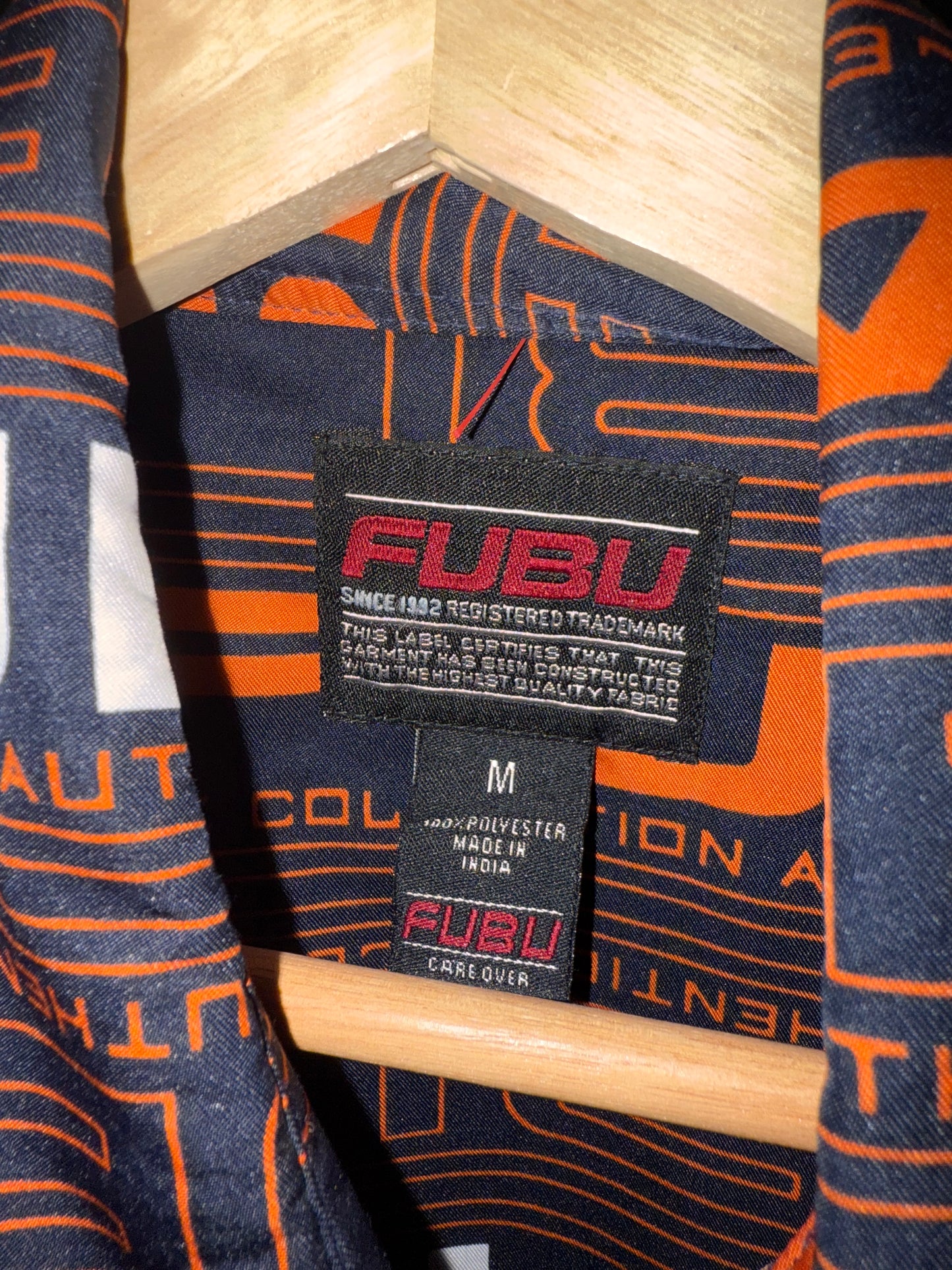 FUBU Y2K Button Up Tee Blue/Orange (M)