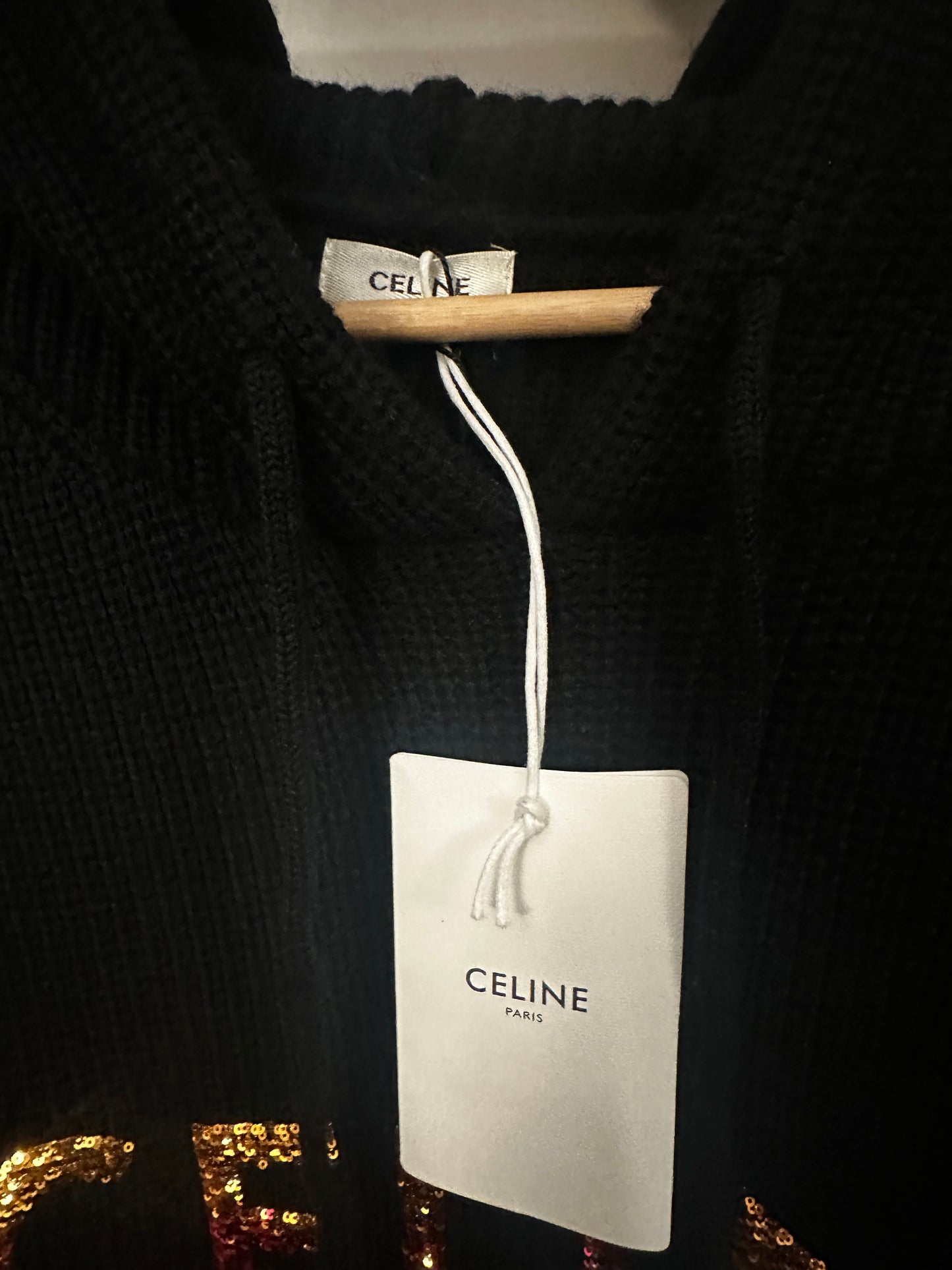 Celine Sequin Wool Hoodie (L)