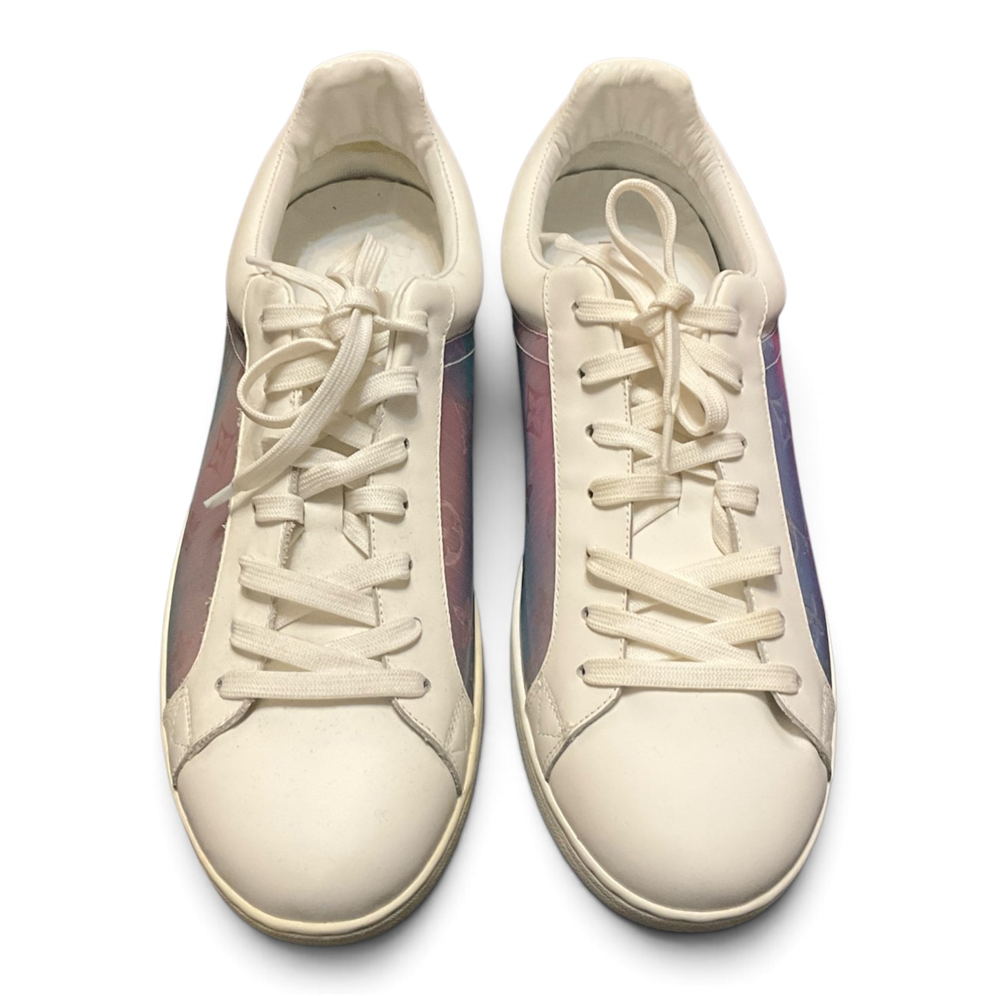 Louis Vuitton Monogram Prism Luxembourg Sneakers White Iridescent Size 11