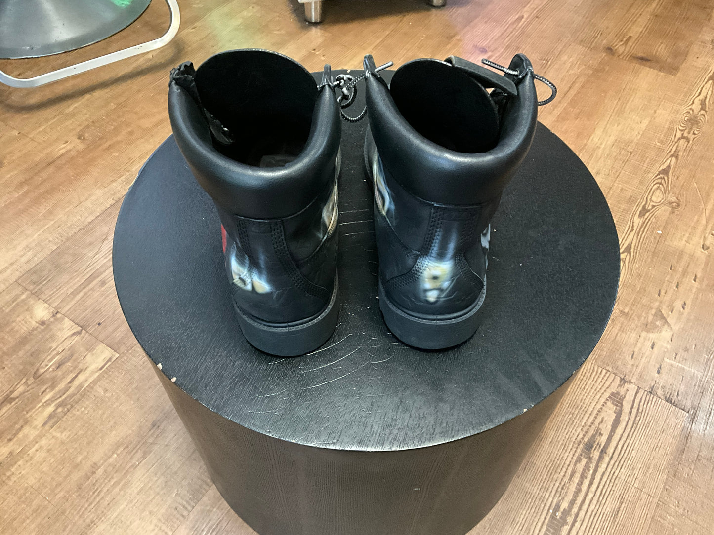 Big Skull Custom Airbrushed Louis Vuitton x Timberland 6-Inch Boots Black Size 9