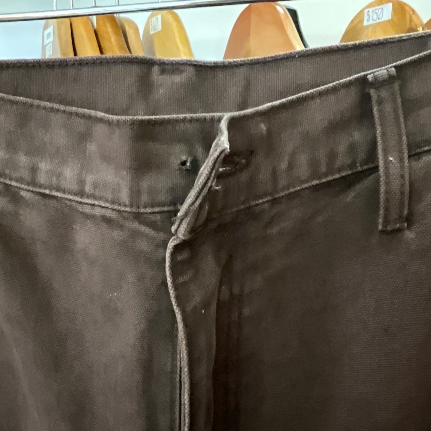 Chrome Hearts Matty Boy Sex Records Carpenter Pants Dark Brown Leather Cross Patch Graphic Pants Size 34x33