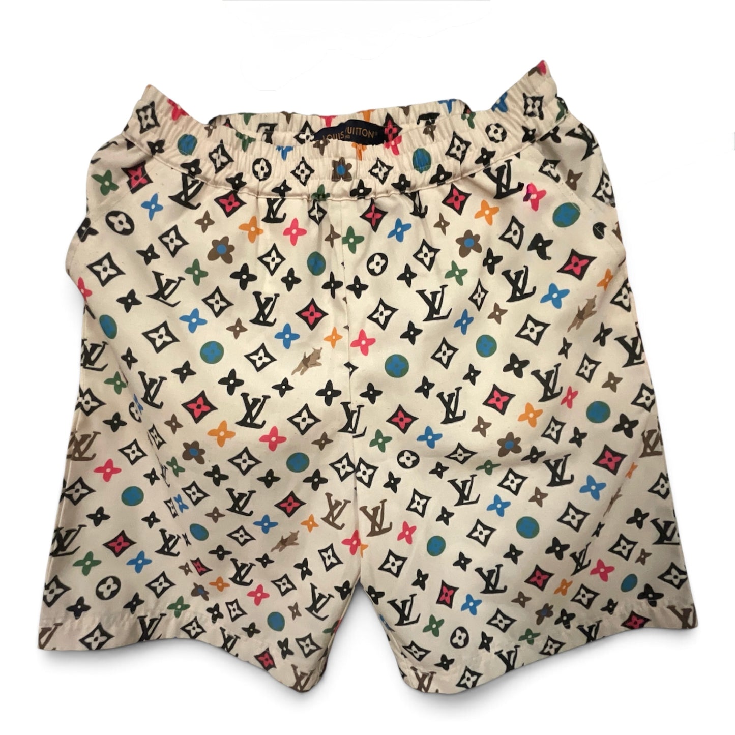 Louis Vuitton x Tyler, the Creator Monogram Printed Silk Shorts Cream Size 50 (US 45)
