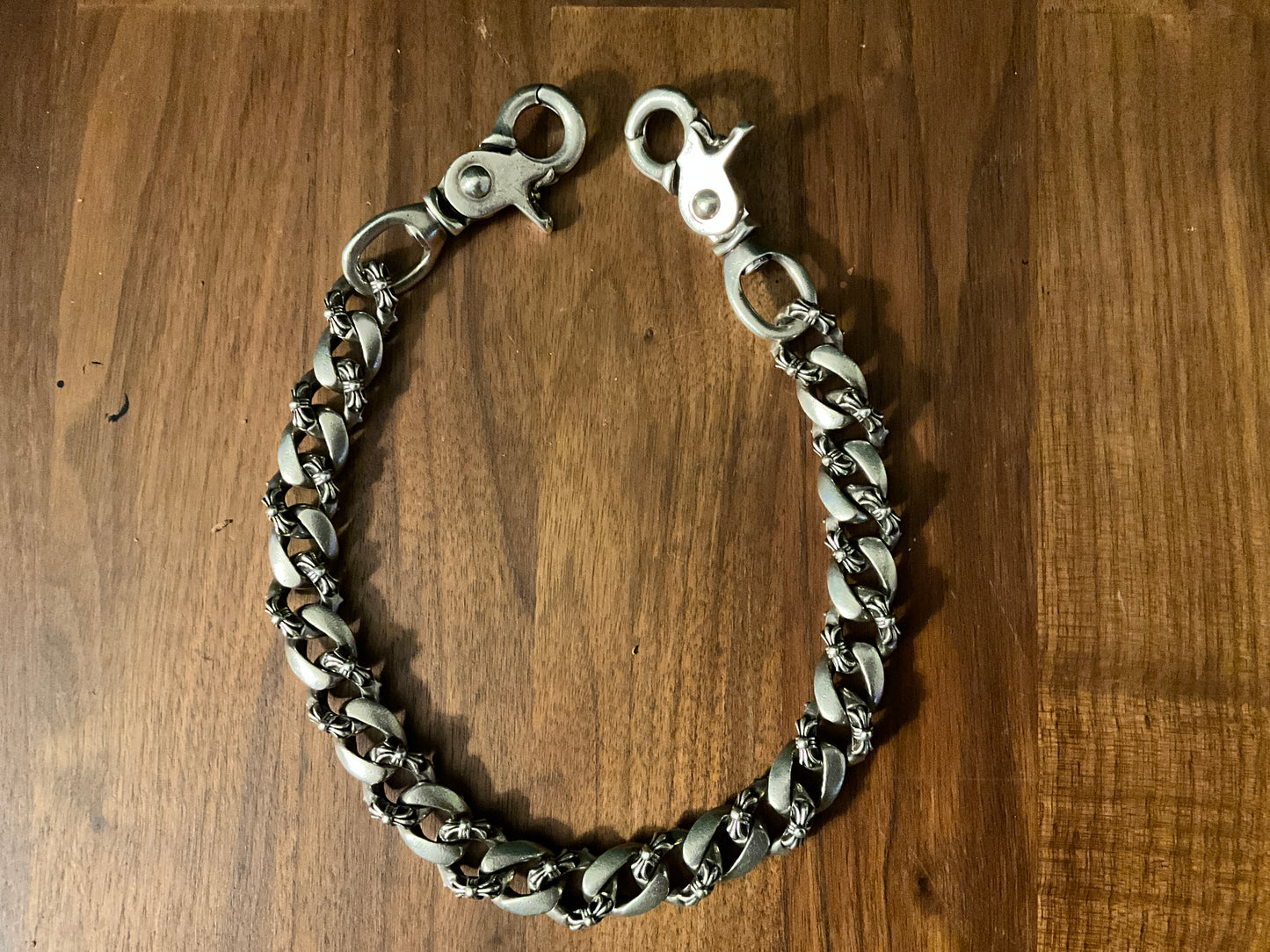 Chrome Hearts Double Lobster Fancy Link Wallet Chain 925 Silver