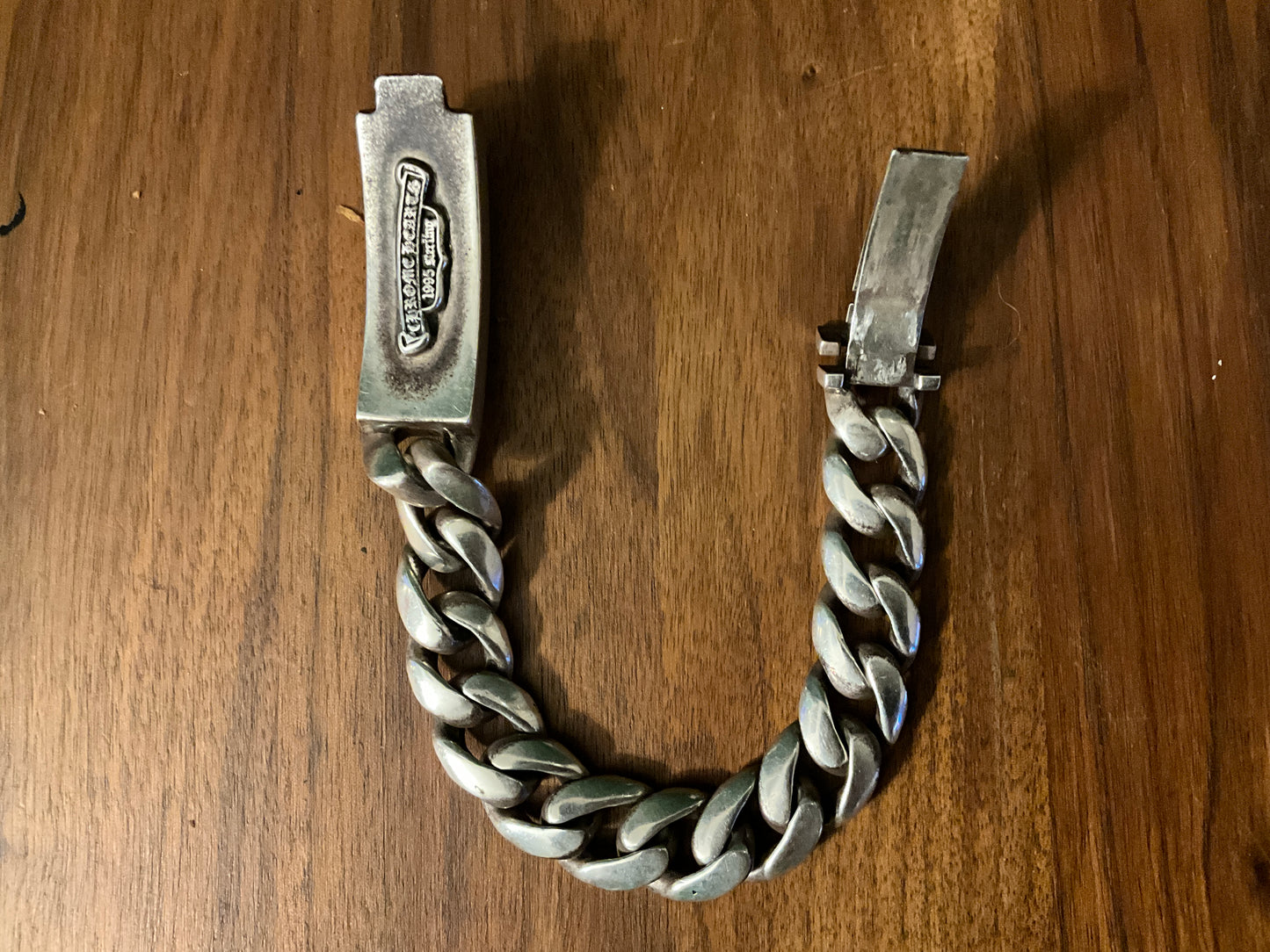 Chrome Hearts Dagger ID Bracelet 925 Sterling Silver Cuban Link