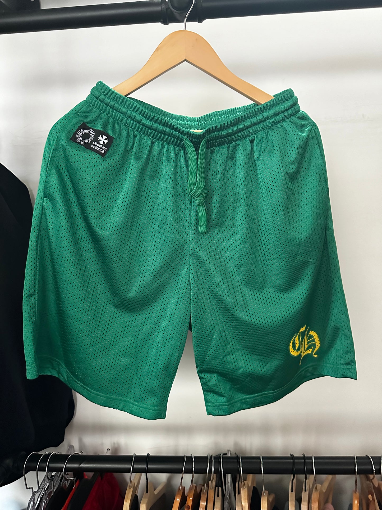 Chrome Hearts Mesh Shorts Green/Yellow (L)