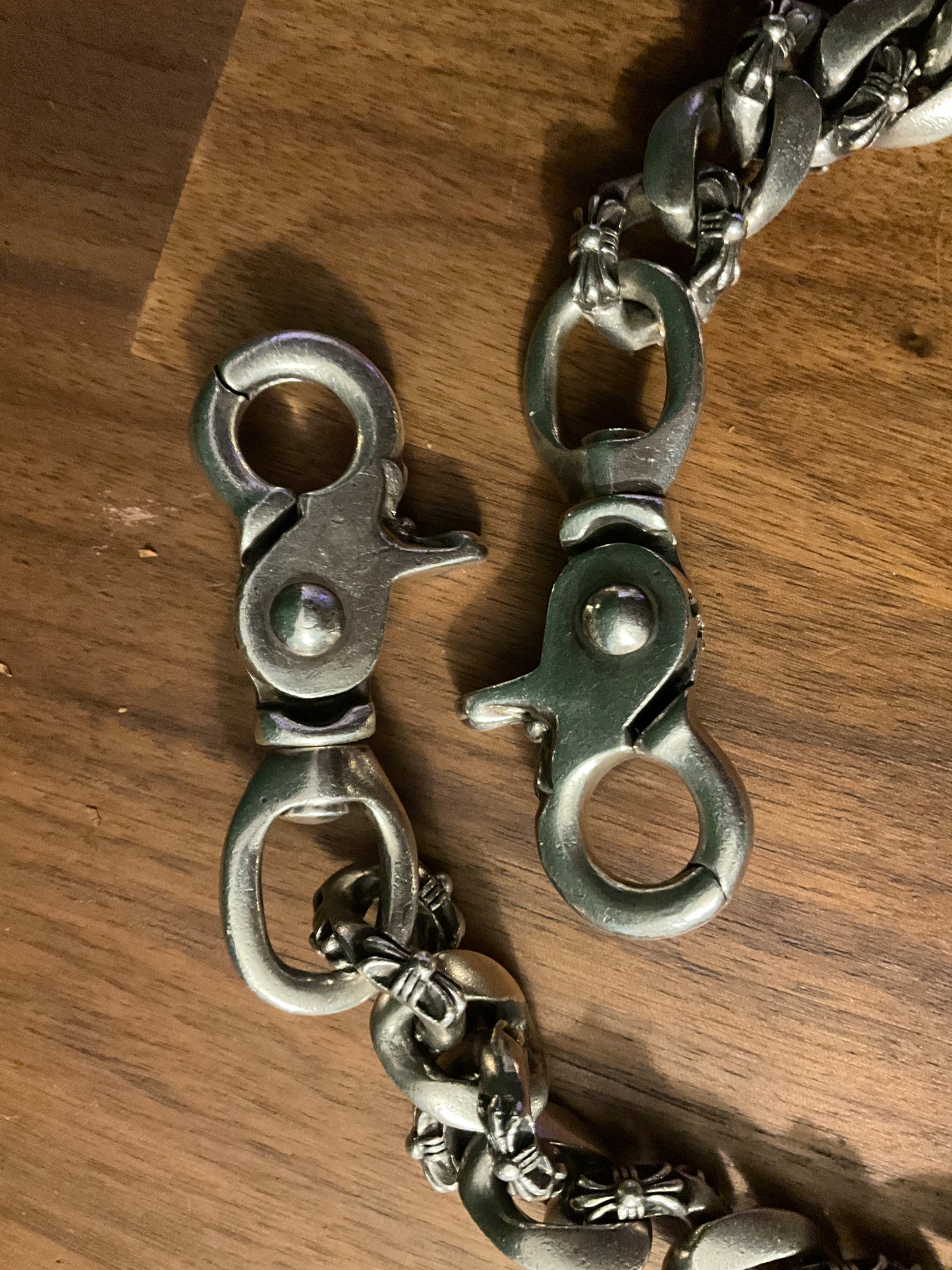Chrome Hearts Double Lobster Fancy Link Wallet Chain 925 Silver