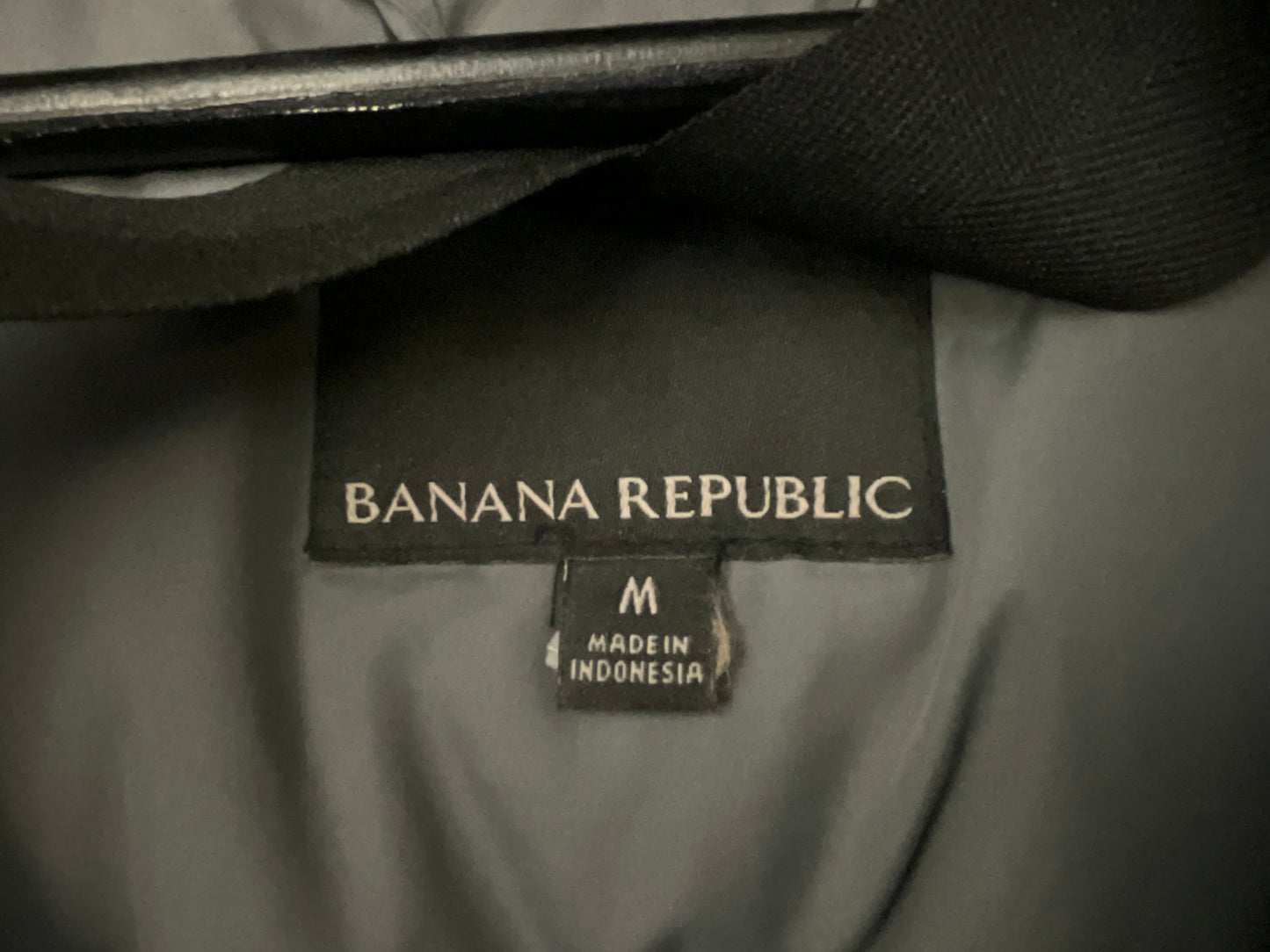 Banana Republic x Big Skull Custom Painted Puffer Jacket Slate Gray Size M